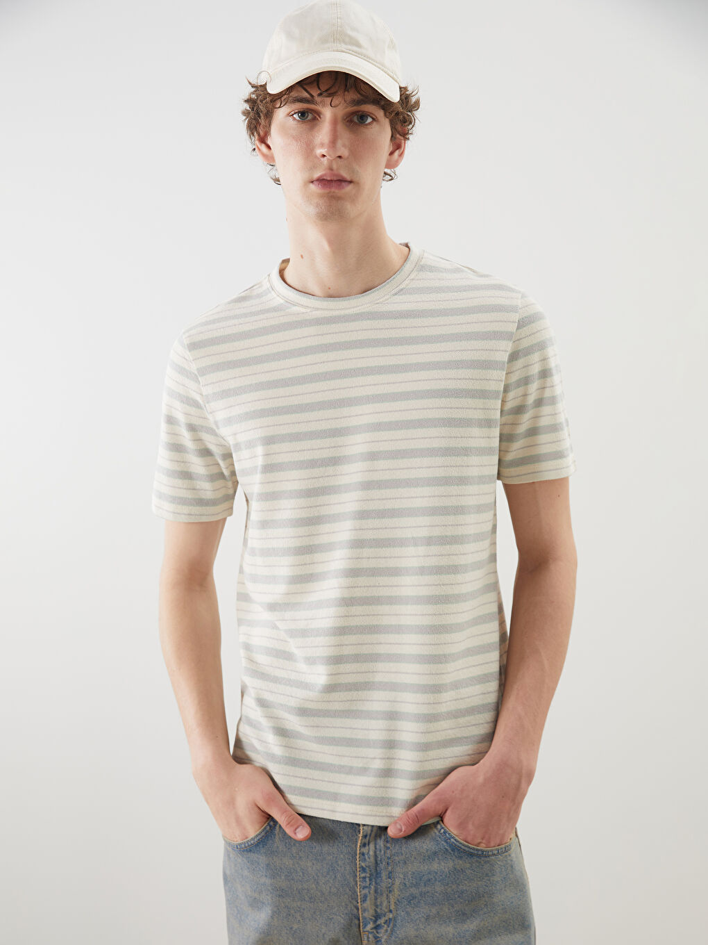 Crew Neck Striped Men's T-Shirt -S5IL52Z8-LFY