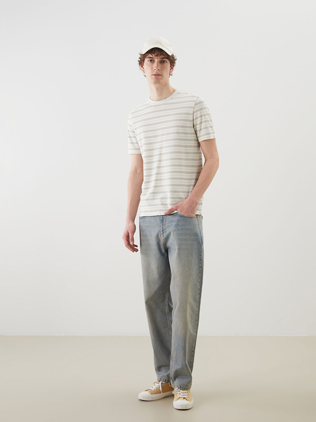 Crew Neck Striped Men's T-Shirt -S5IL52Z8-LFY