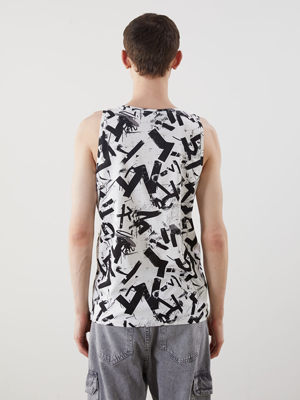 Crew Neck Printed Men's T-Shirt -S5IL53Z8-R9J