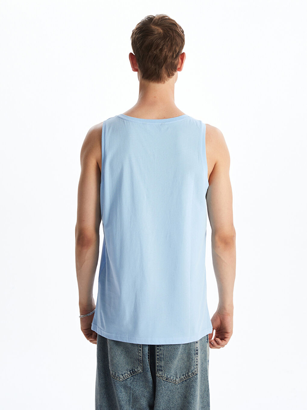 Crew Neck Printed Men's Tank Top -S5IL58Z8-QYB