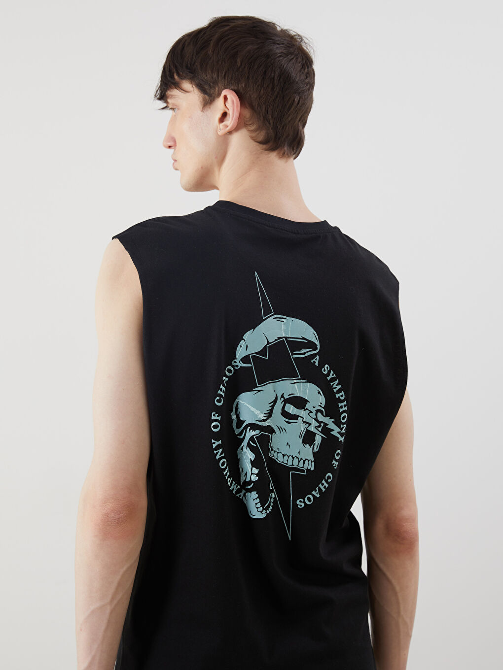 Crew Neck Printed Men's Sleeveless T-Shirt -S5IL62Z8-CVL