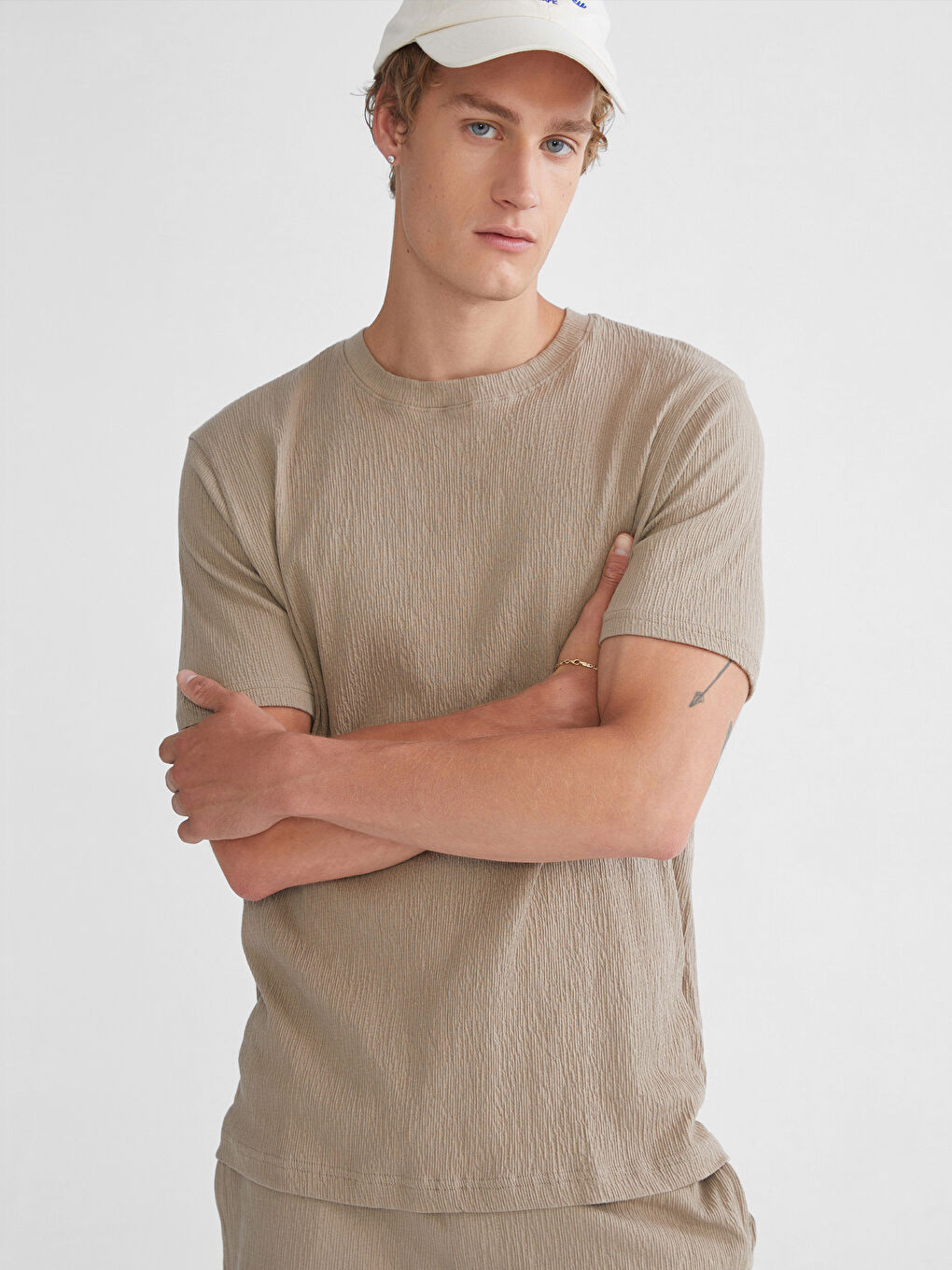 XSIDE Crew Neck Short Sleeve Men's T-Shirt -S5IL65Z8-ZKN