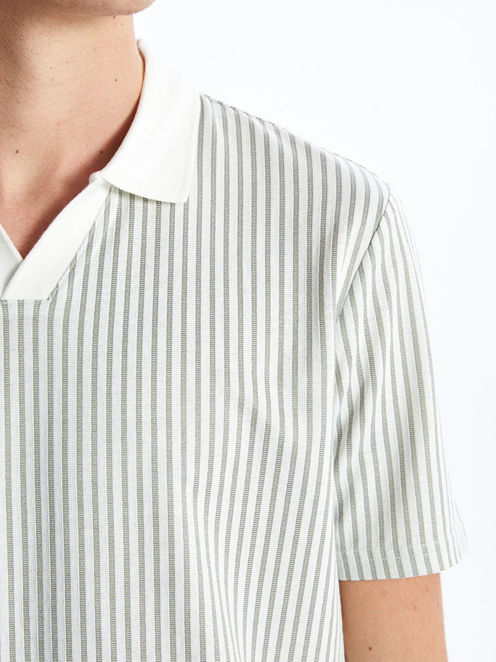 Polo Neck Striped Men's T-Shirt -S5IL76Z8-LFT