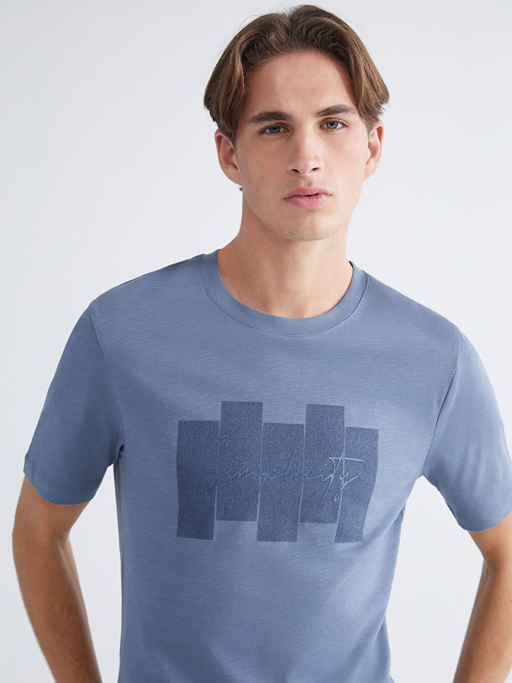 Majica sa okruglim izrezom, štampana, džersi, za muškarce