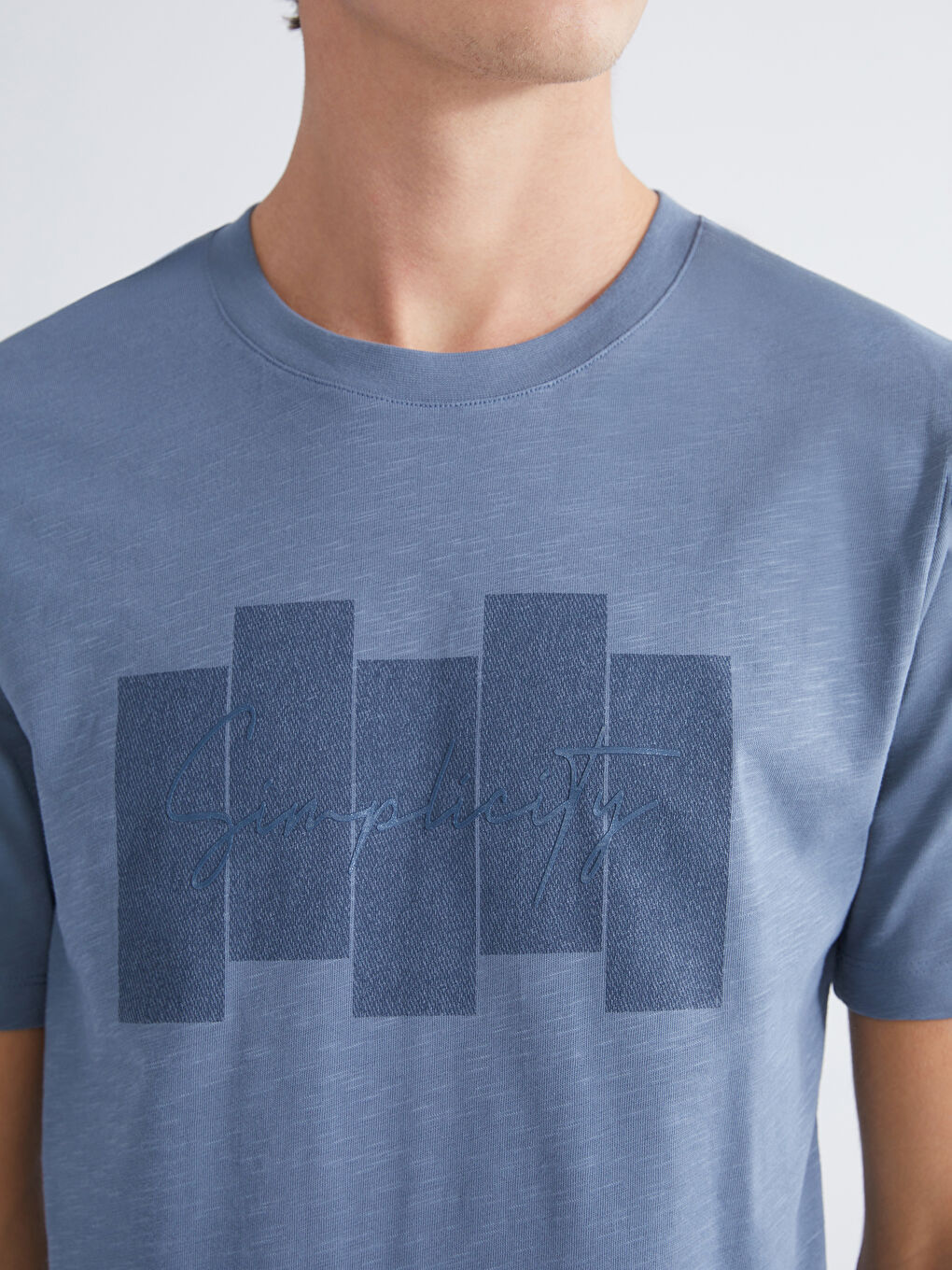 Majica sa okruglim izrezom, štampana, džersi, za muškarce-2