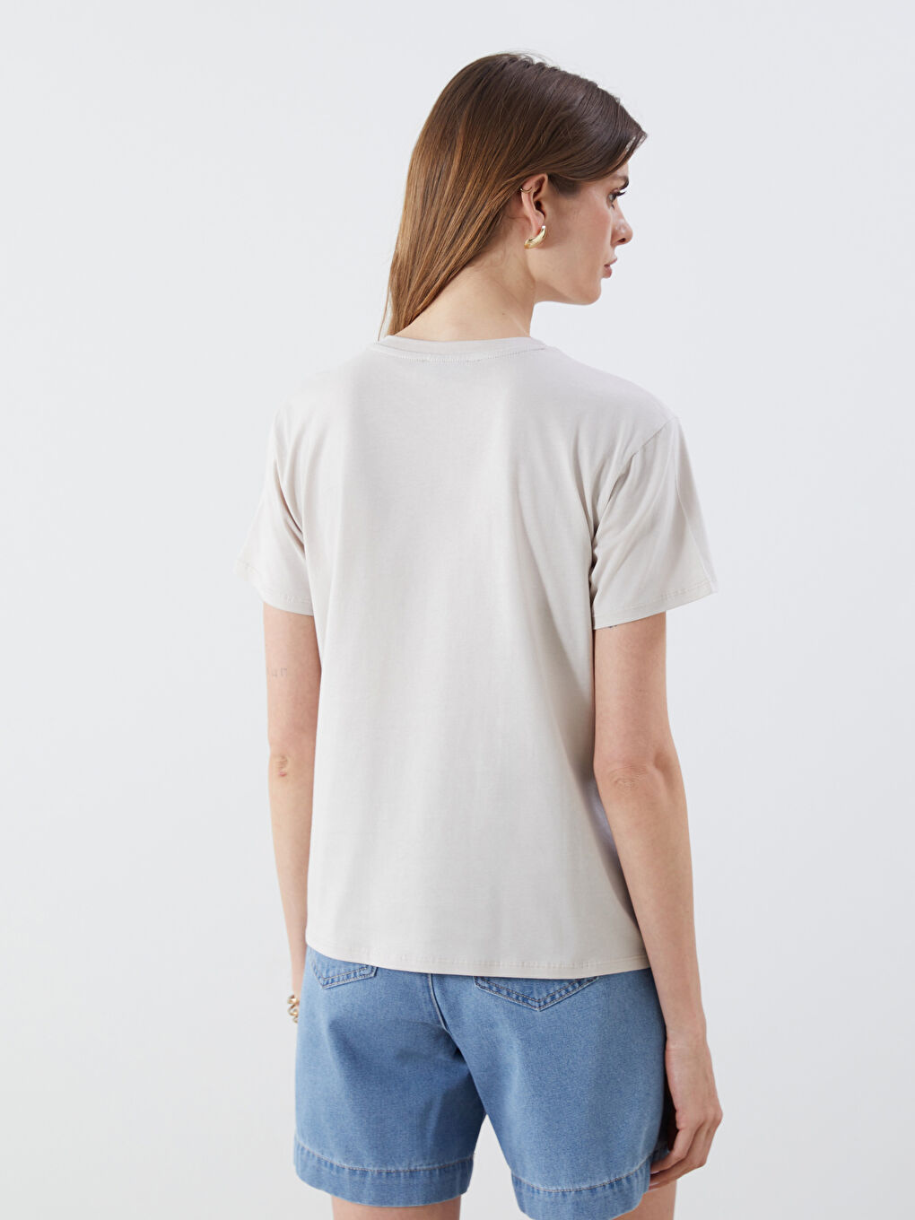 LCW Vision Crew Neck Printed Women's T-Shirt -S5IL96Z8-G5M
