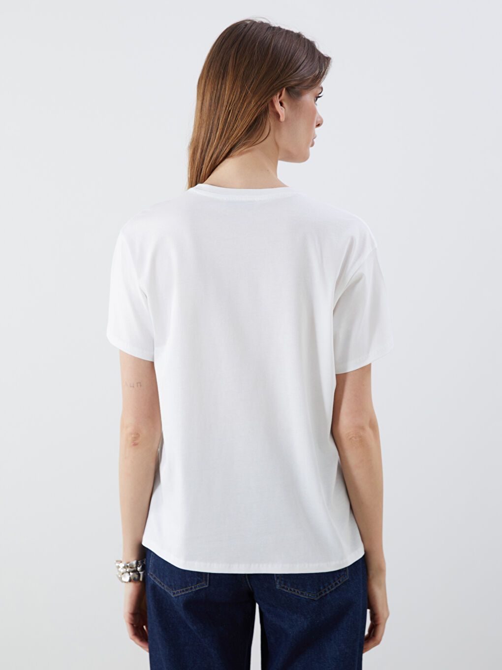 LCW Vision Crew Neck Floral Printed Women's T-Shirt -S5IL99Z8-R9J