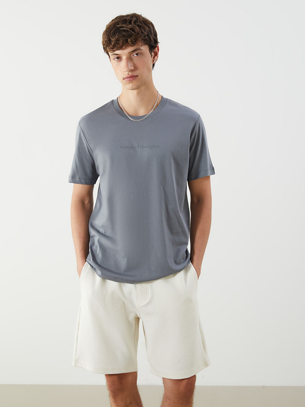 Crew Neck Printed Jersey Men's T-Shirt -S5IM06Z8-Z38