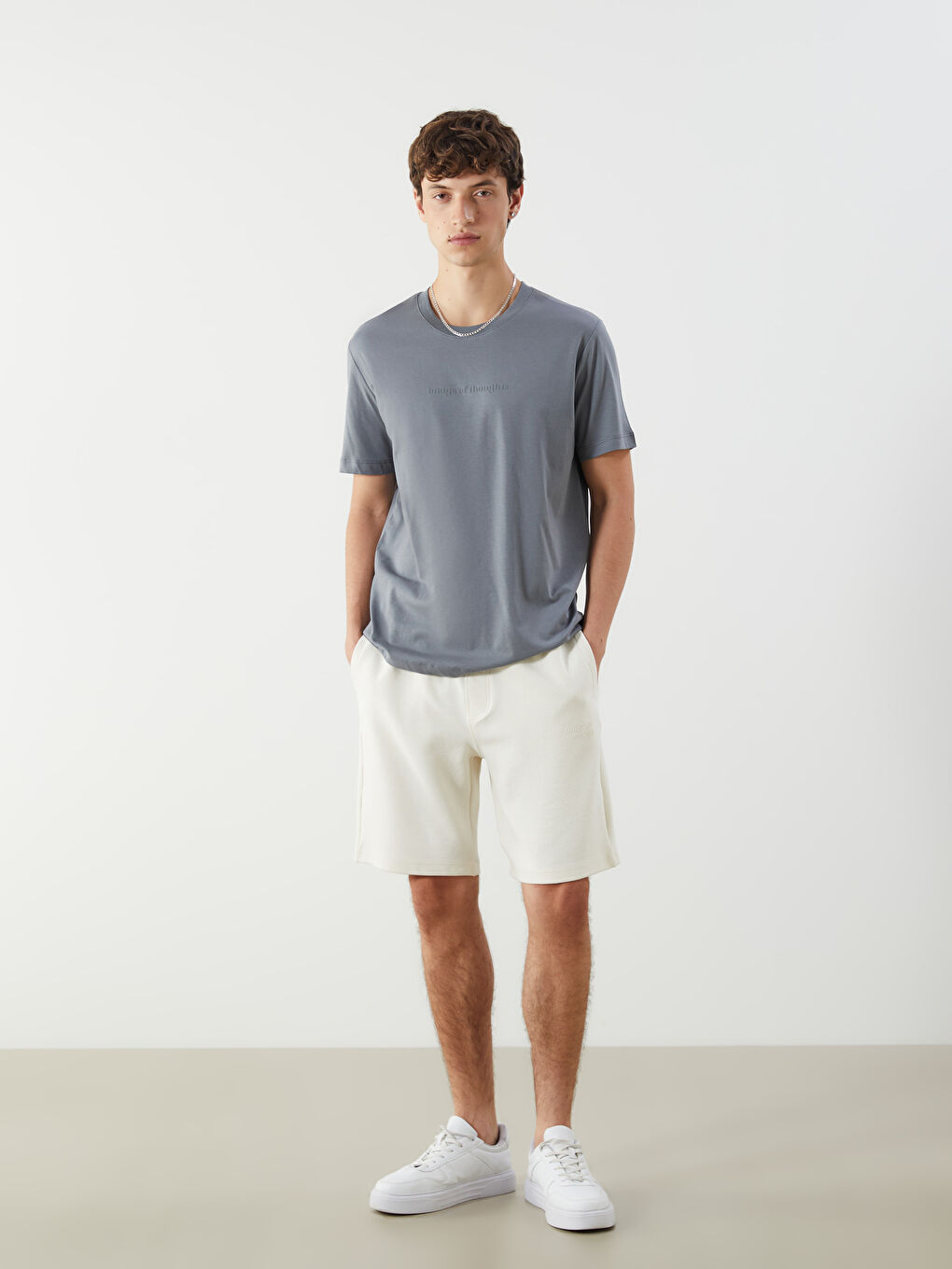Crew Neck Printed Jersey Men's T-Shirt -S5IM06Z8-Z38