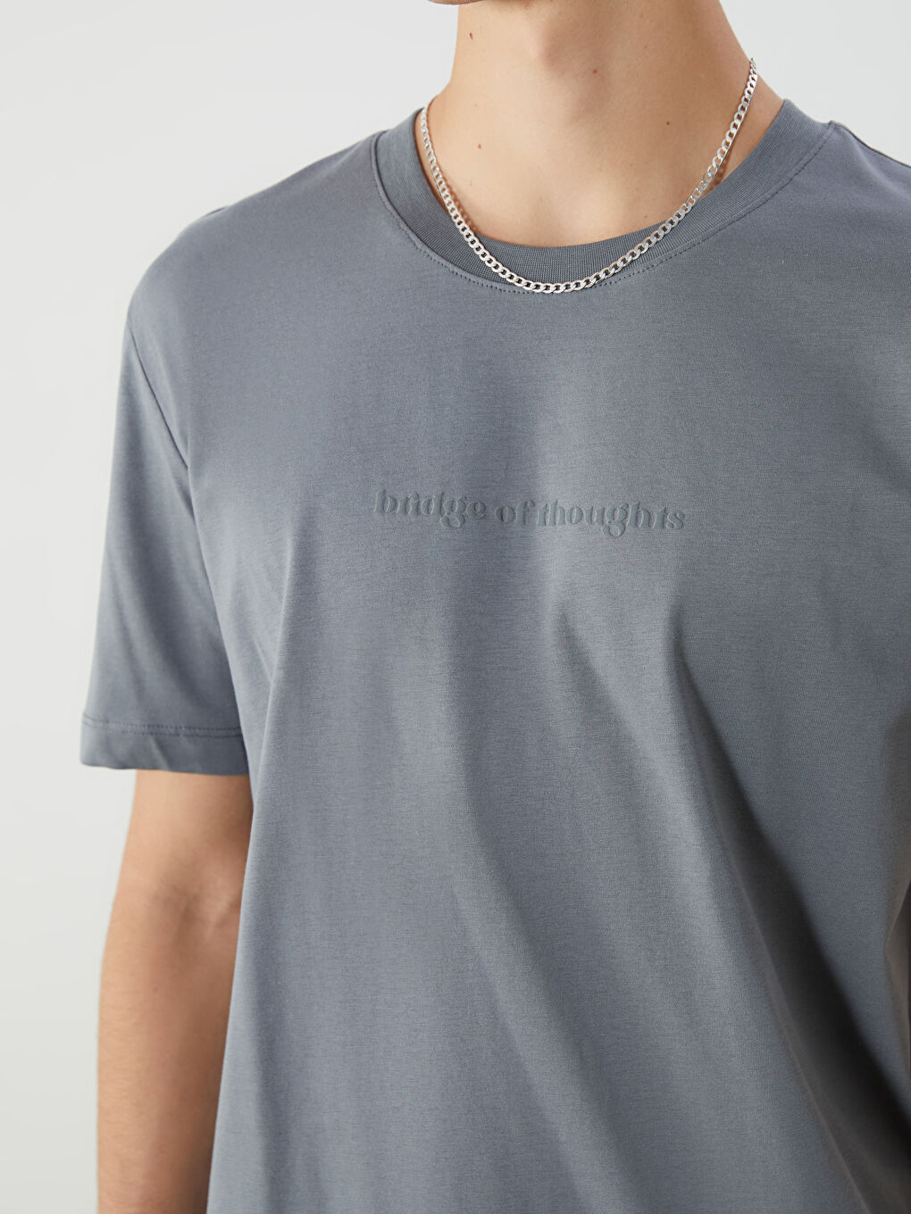 Crew Neck Printed Jersey Men's T-Shirt -S5IM06Z8-Z38