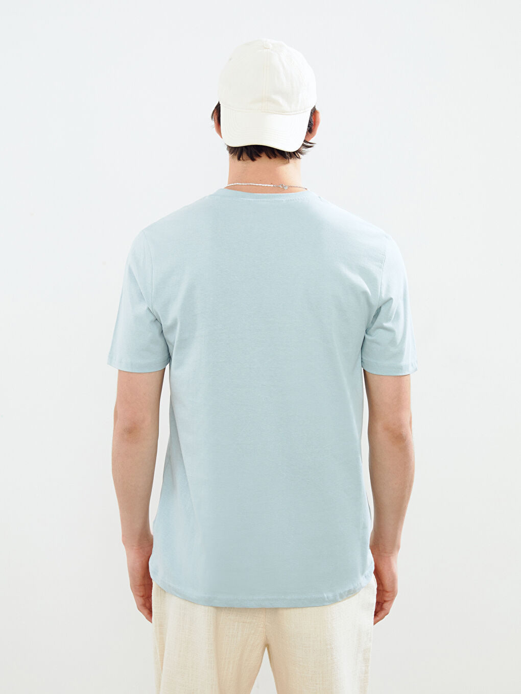 XSIDE Crew Neck Short Sleeve Printed Combed Cotton Men's T-shirt -S5IM09Z8-G3L
