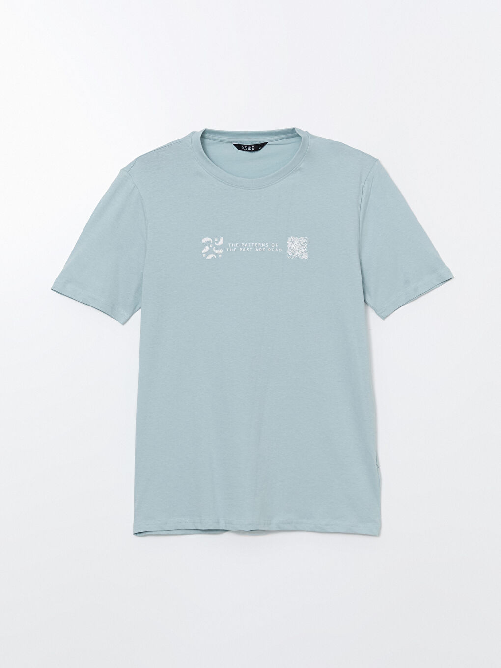 XSIDE Crew Neck Short Sleeve Printed Combed Cotton Men's T-shirt -S5IM09Z8-G3L