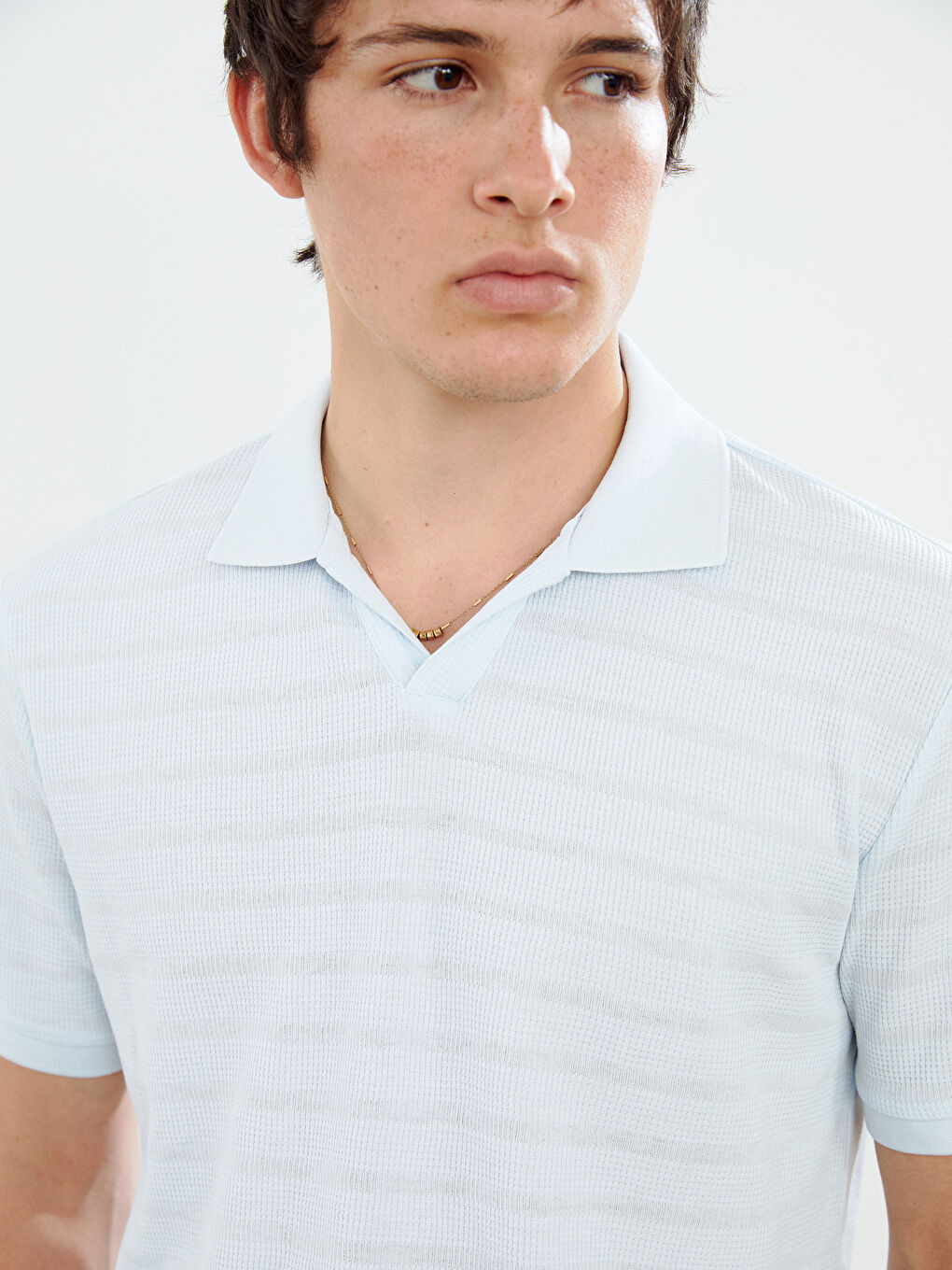 Polo Neck Short Sleeve Men's T-Shirt -S5IM13Z8-UBJ