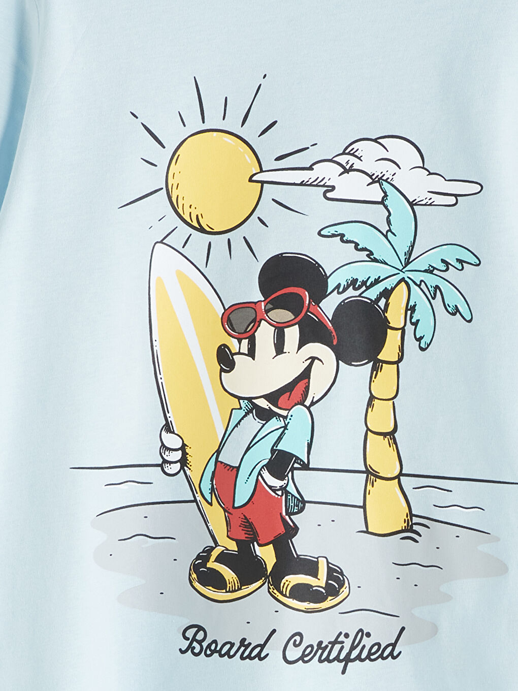 Mavi Mickey Mouse Baskılı Erkek Çocuk Pijama Üst-4