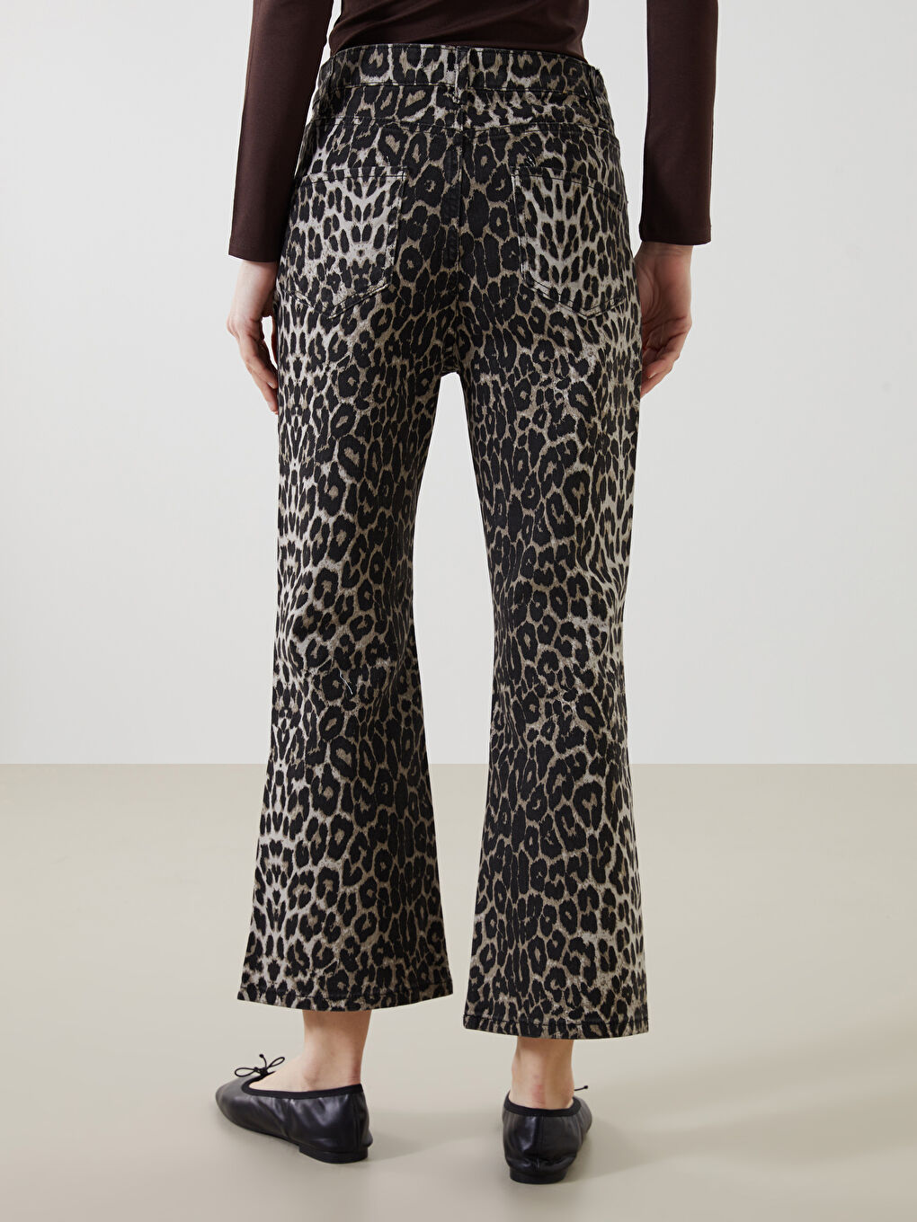 Flared Leopard Printed Women’S Jeans -S5IN12Z8-LQY