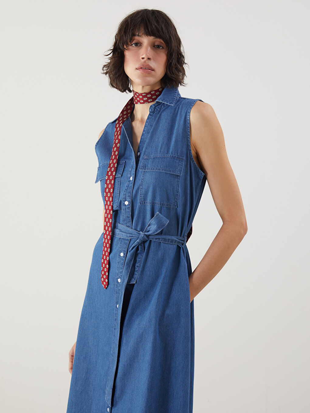 LC Waikiki Collared Denim Dress -S5IN69Z8-563