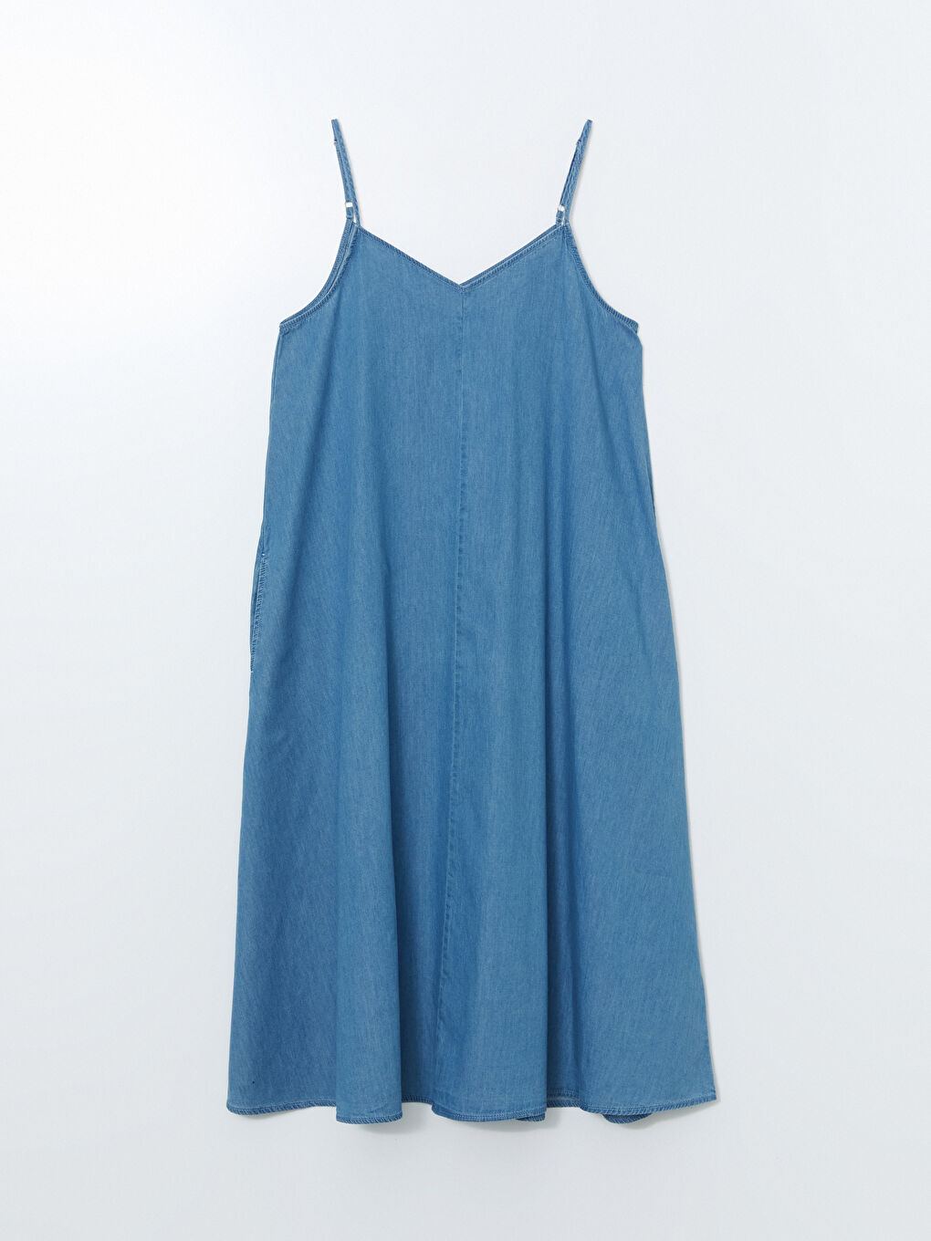 V-Neck Strappy Denim Dress -S5IN71Z8-315