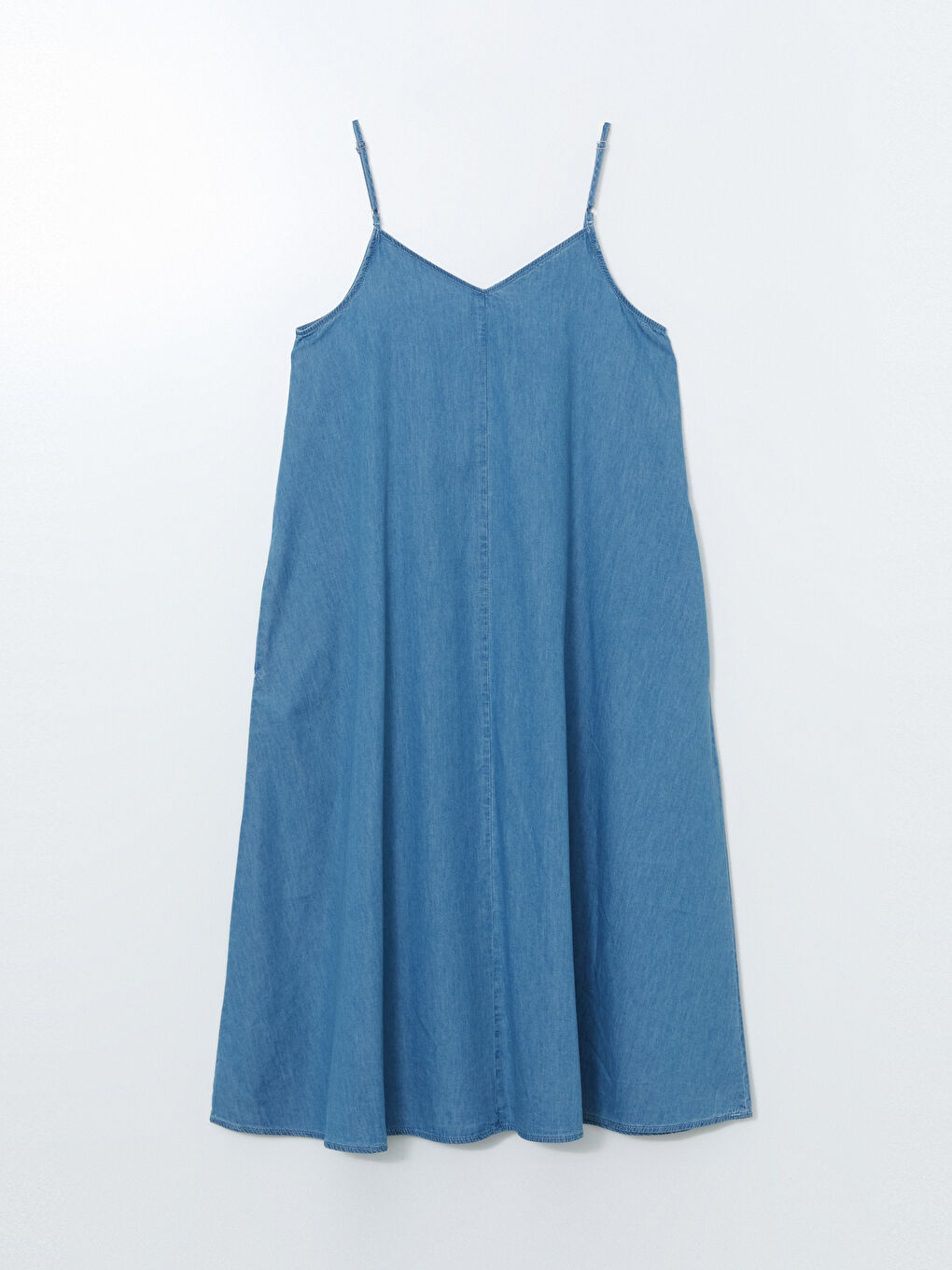 V-Neck Strappy Denim Dress -S5IN71Z8-315