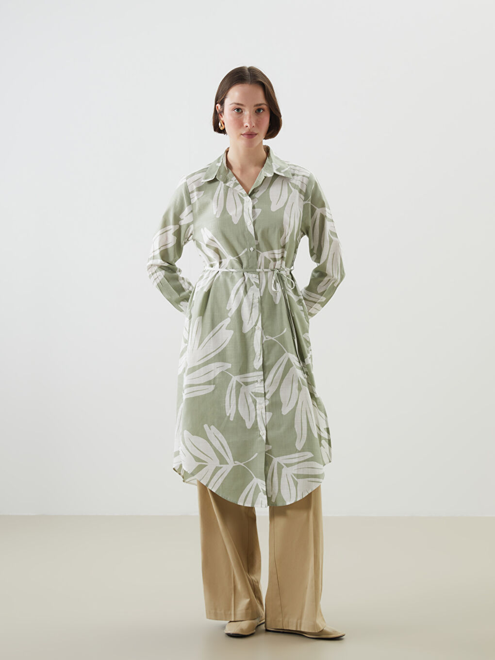 تونيك قميص زهري للسيدات-1