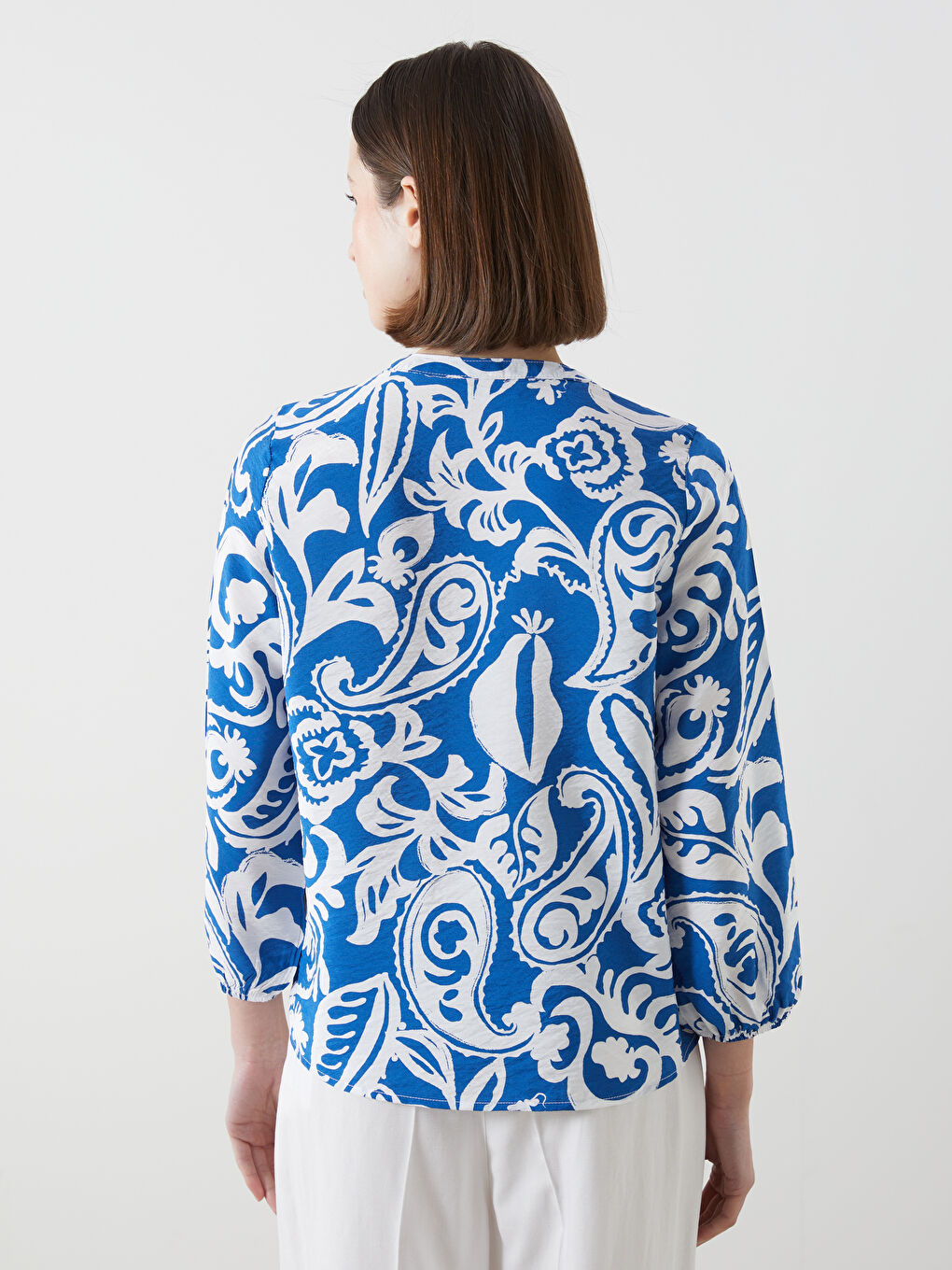 Tie Neck Floral Blouse-3