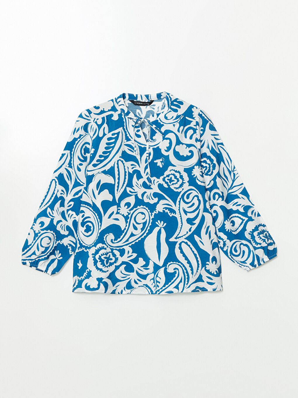 Tie Neck Floral Blouse-4