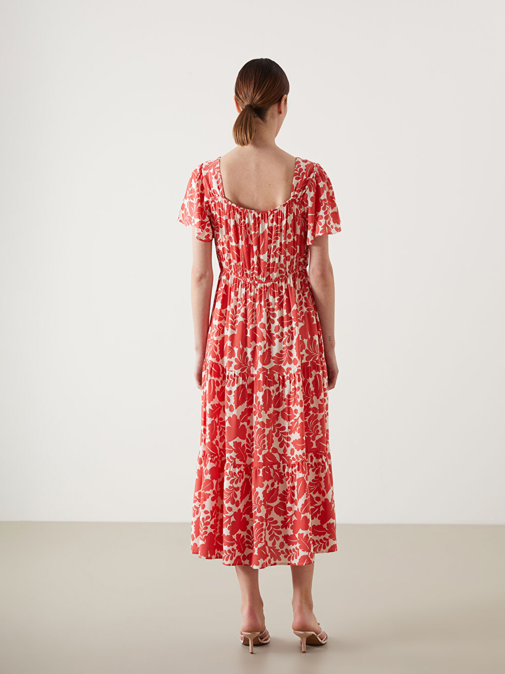 Boat Neck Floral Women’S Dress -S5IO49Z8-LTQ