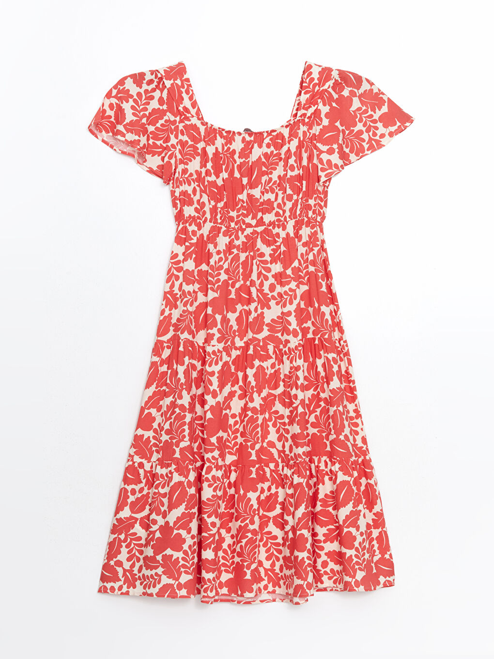 Boat Neck Floral Women’S Dress -S5IO49Z8-LTQ