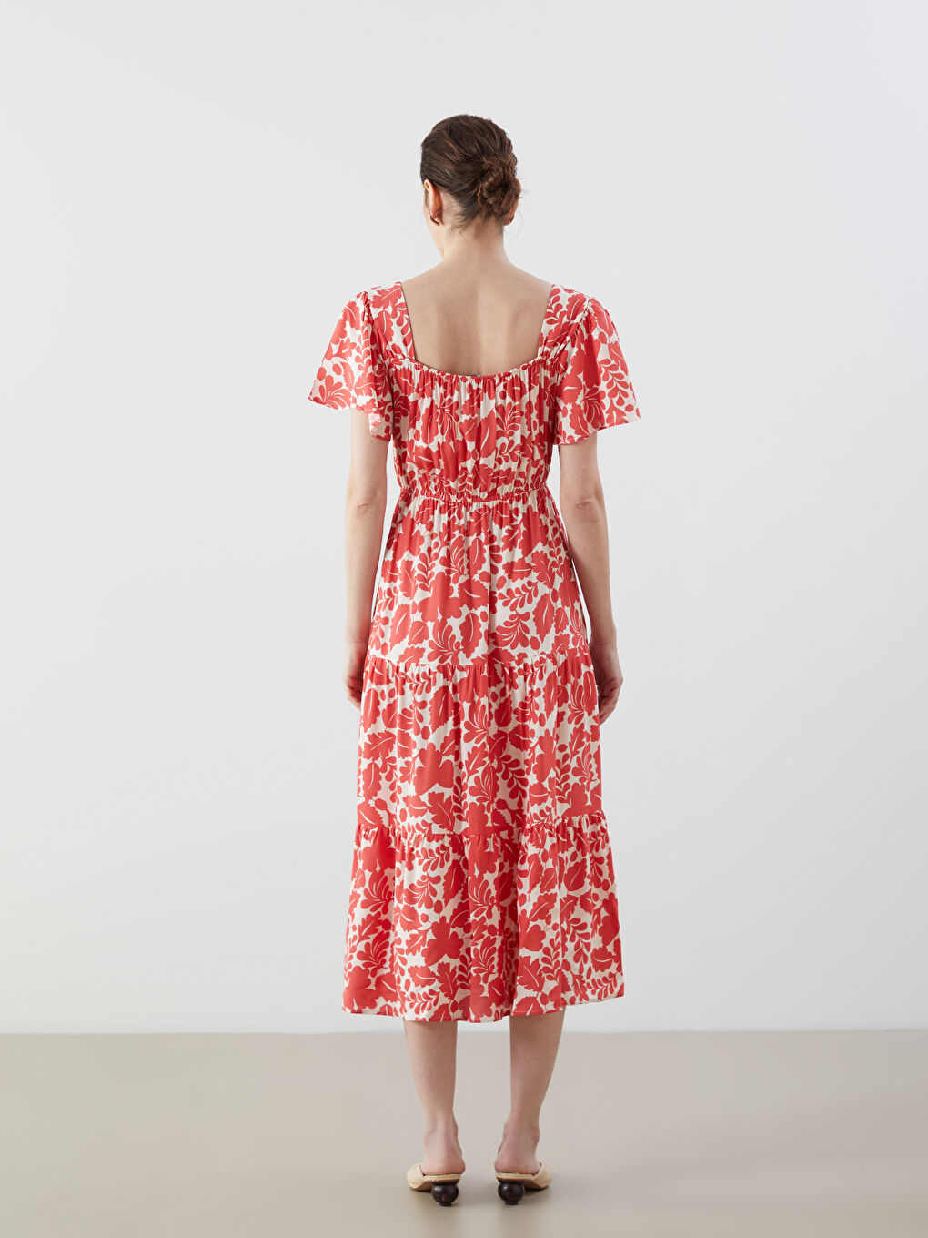 Boat Neck Floral Women’S Dress -S5IO49Z8-LTQ