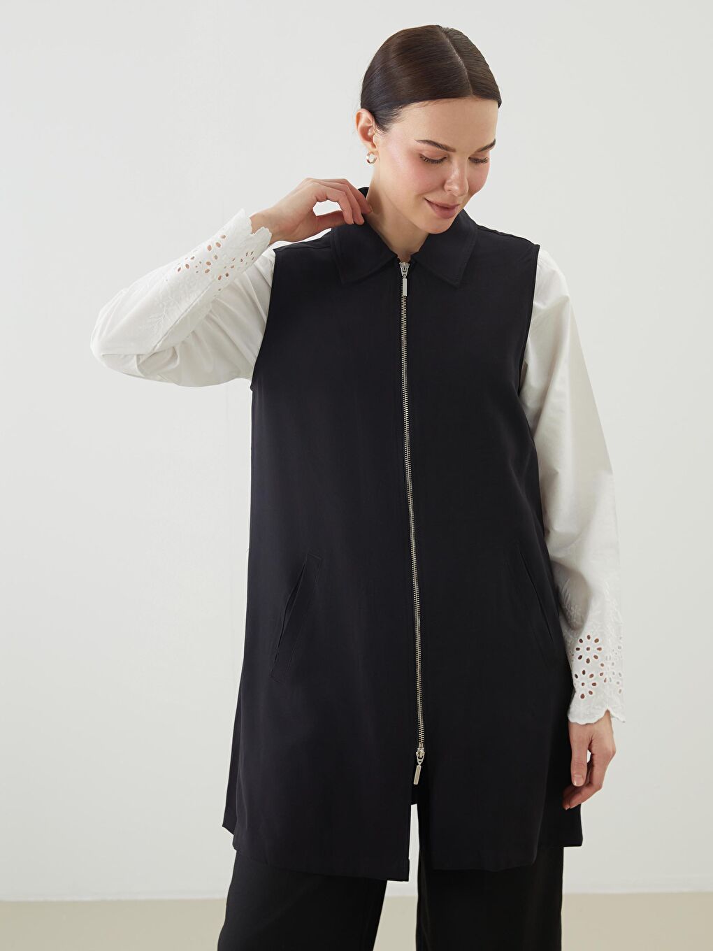 Jacket Neck Women's Classic Waistcoat -S5IO52Z8-CVL