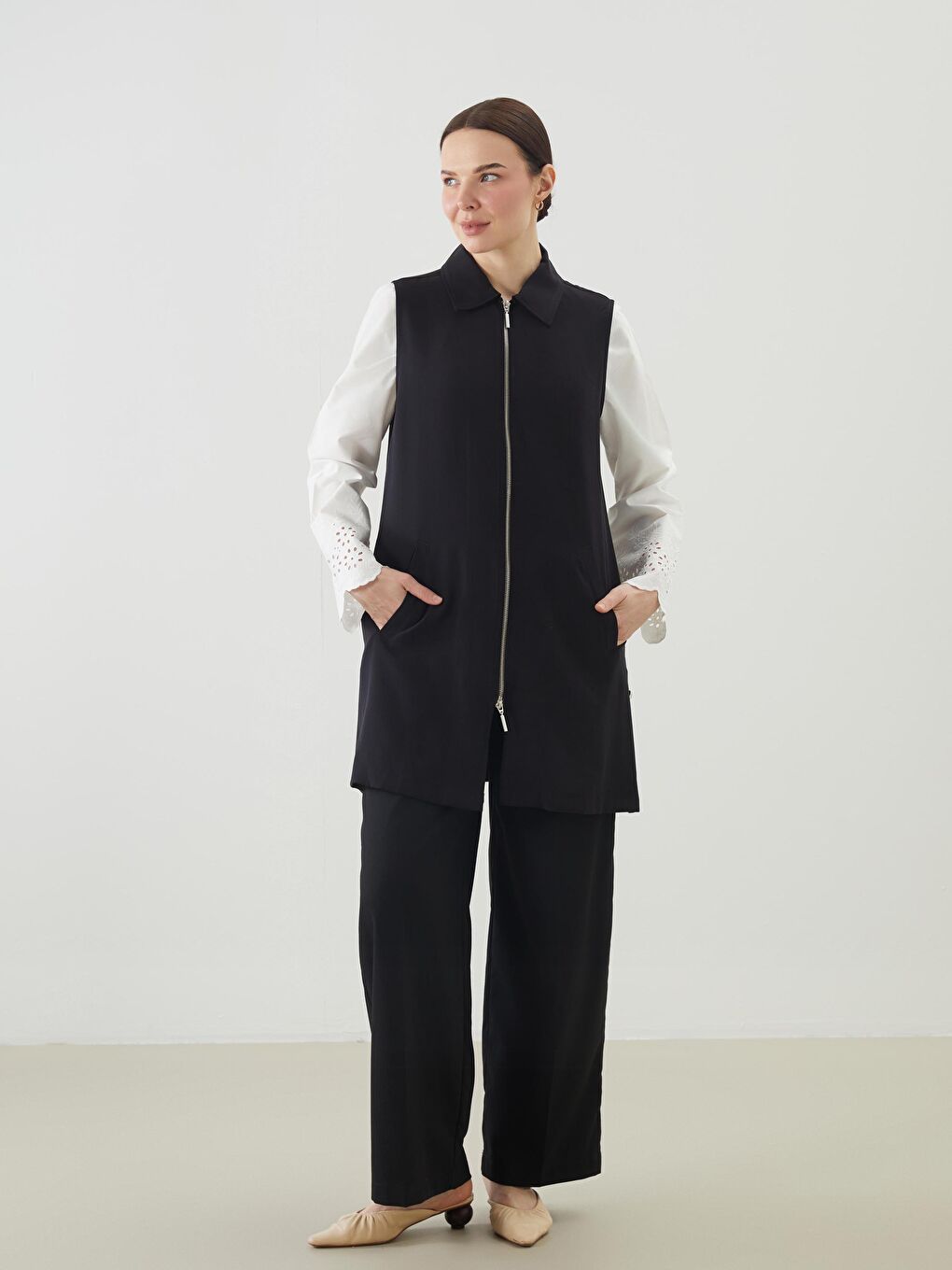 Jacket Neck Women's Classic Waistcoat -S5IO52Z8-CVL