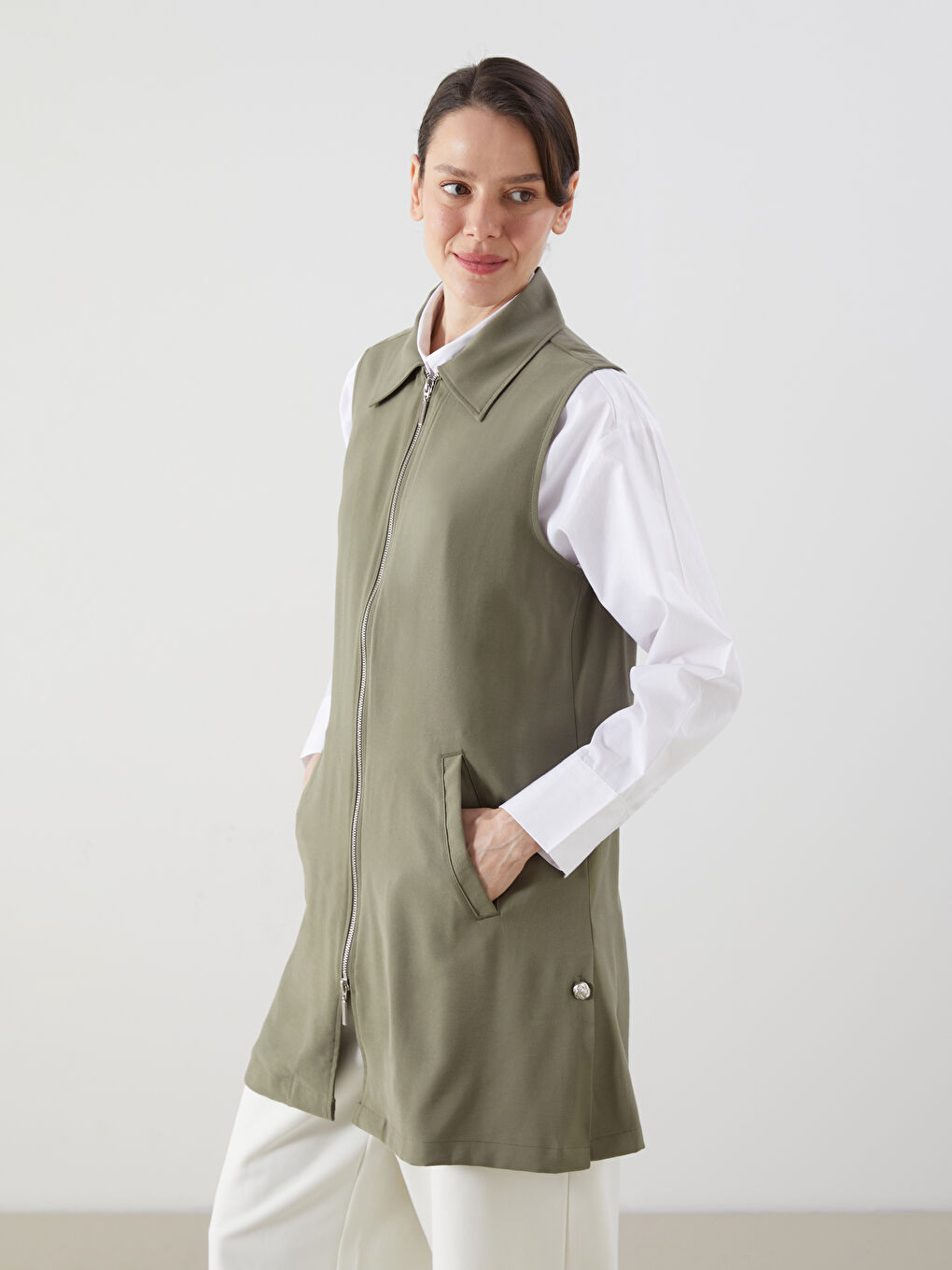 Jacket Collar Women's Classic Vest -S5IO52Z8-HFB