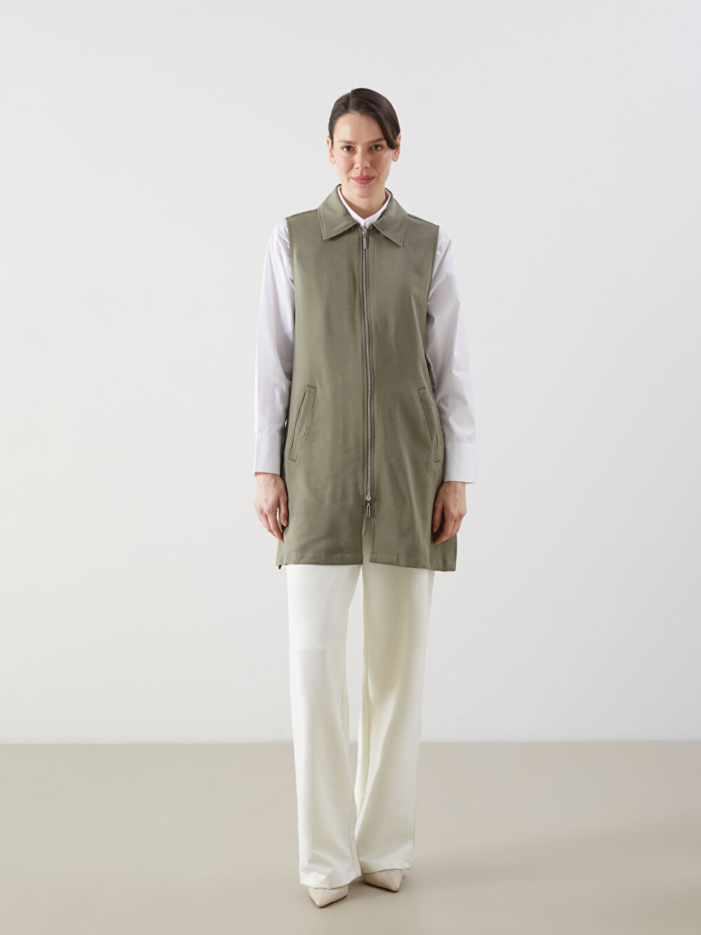 Jacket Collar Women's Classic Vest -S5IO52Z8-HFB
