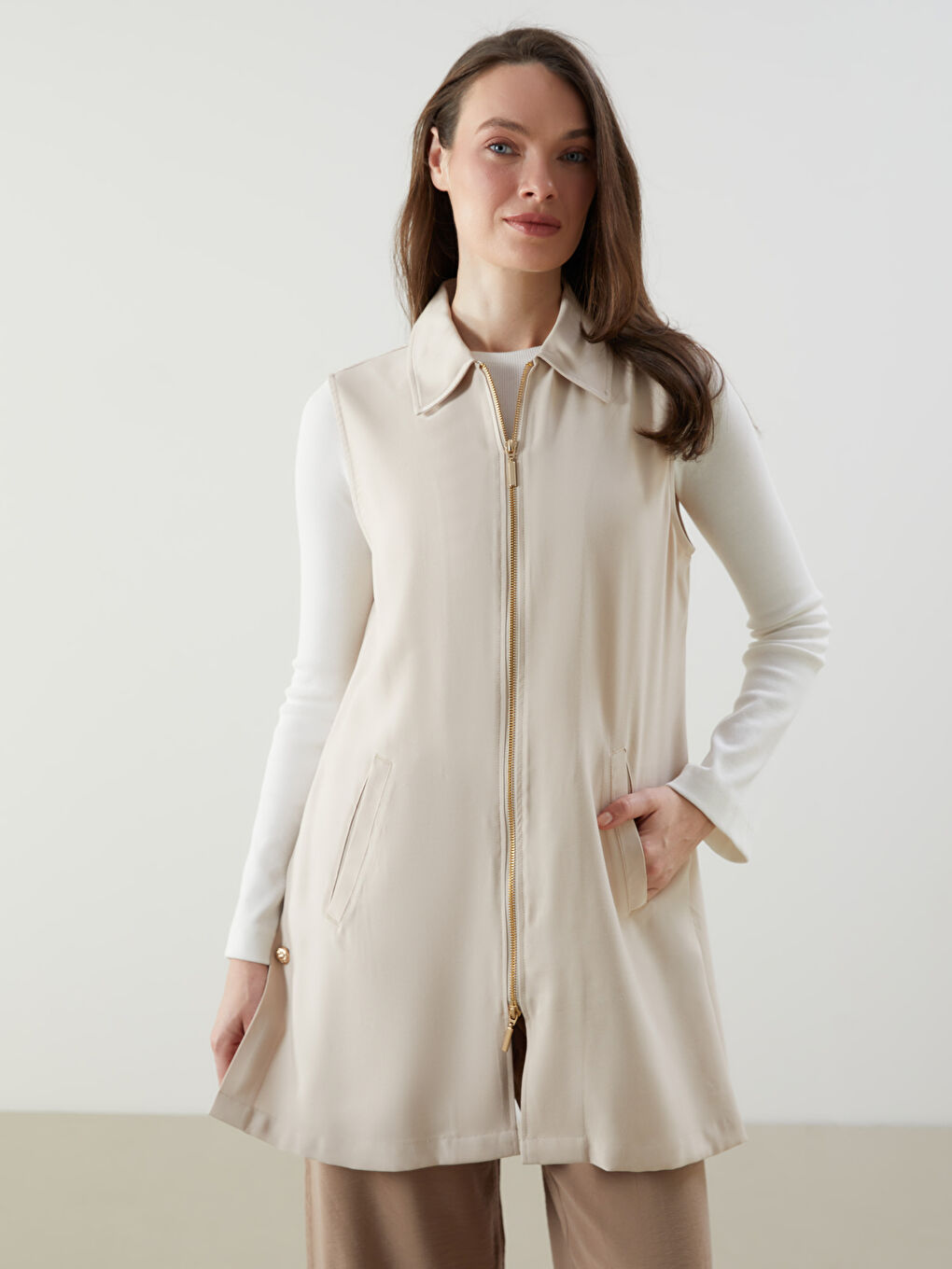 Jacket Collar Women's Classic Vest -S5IO52Z8-J00