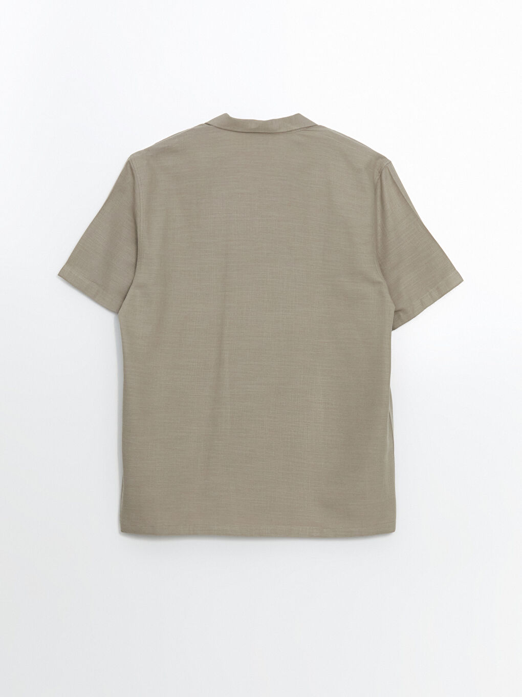 Regular Fit Short Sleeve Linen Look Men's Shirt -S5IO54Z8-DYG