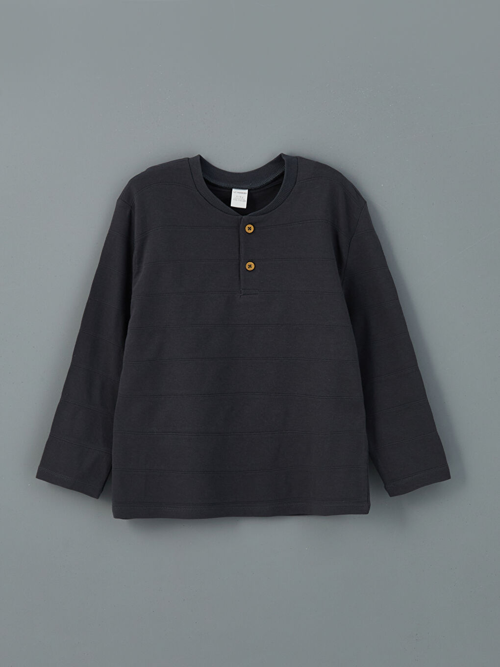 Antrasit Bisiklet Yaka Basic Erkek Çocuk Tişört