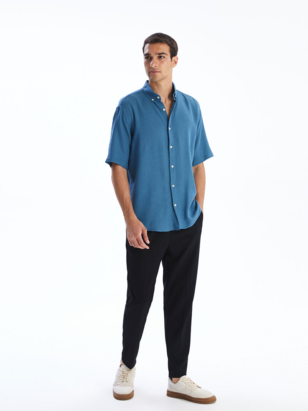 Mavi Regular Fit Kısa Kollu Erkek Gömlek-1