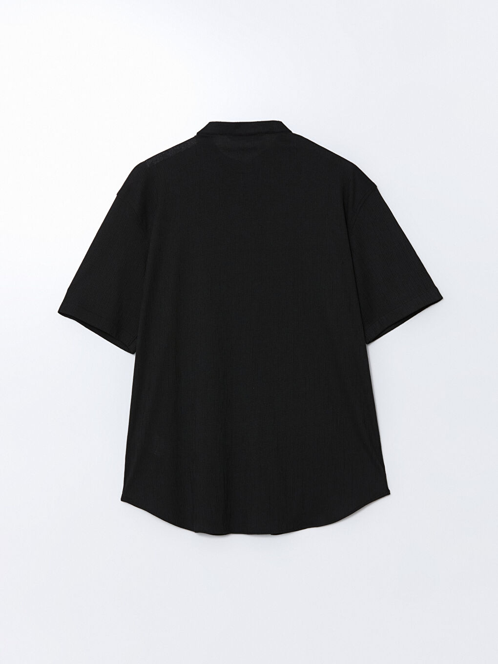 Siyah Regular Fit Kısa Kollu Erkek Gömlek-9