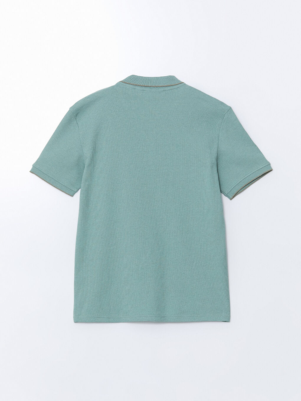 Yeşil Polo Yaka Kısa Kollu Pike Erkek Tişört-5