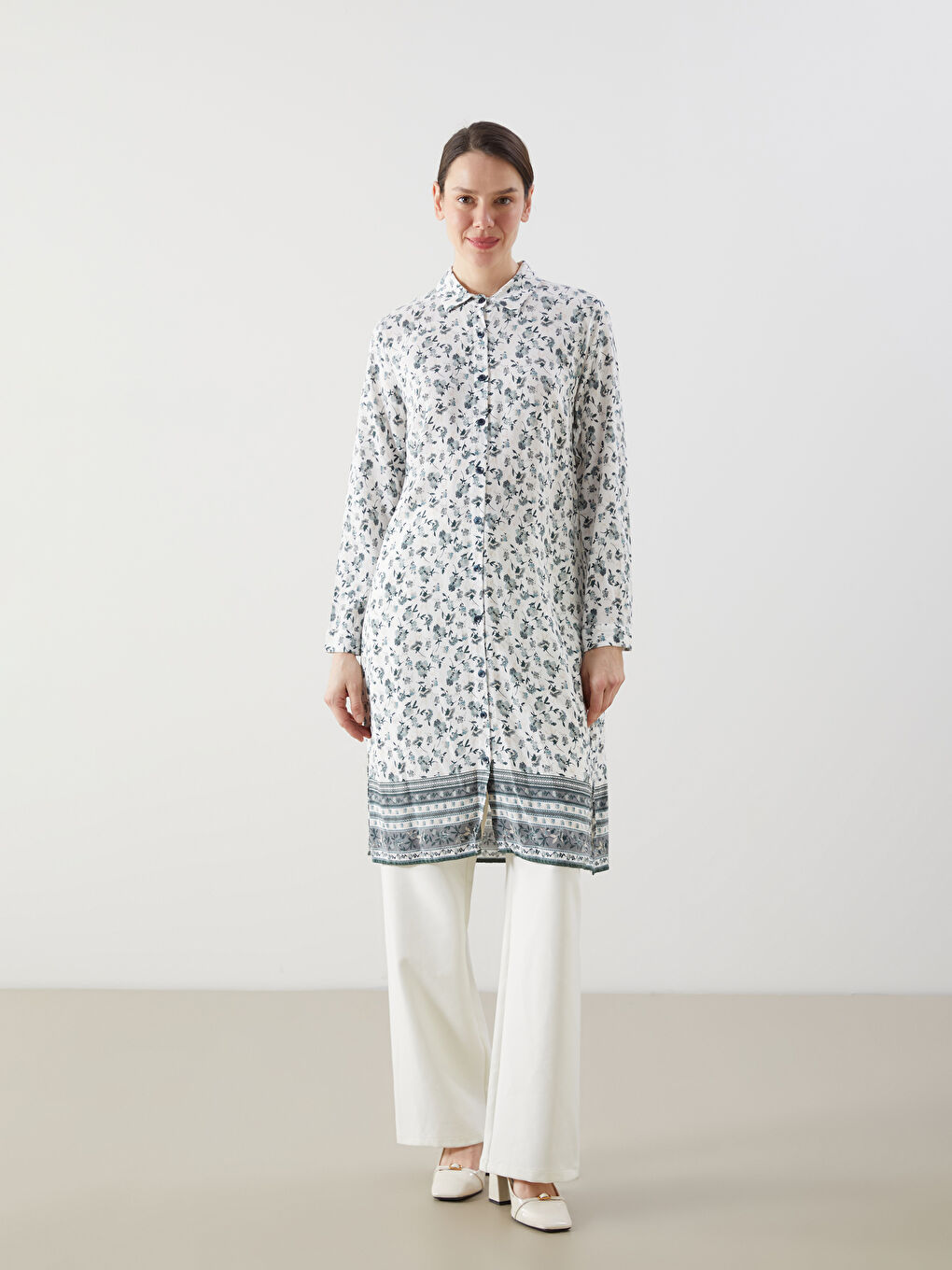 Patterned Women's Shirt Tunic -S5IP24Z8-LRL