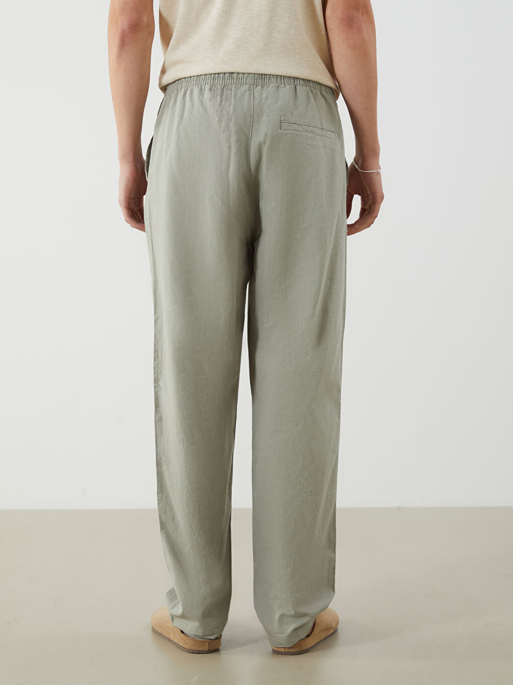 Relaxed Fit Linen Blend Men's Trousers -S5IP26Z8-Z6C