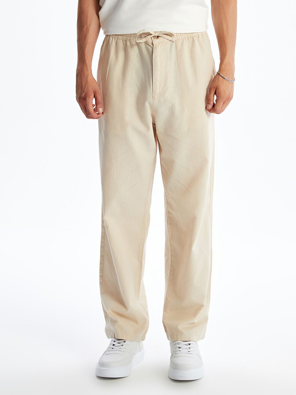 Relaxed Fit Linen Blend Men's Trousers -S5IP26Z8-VZH