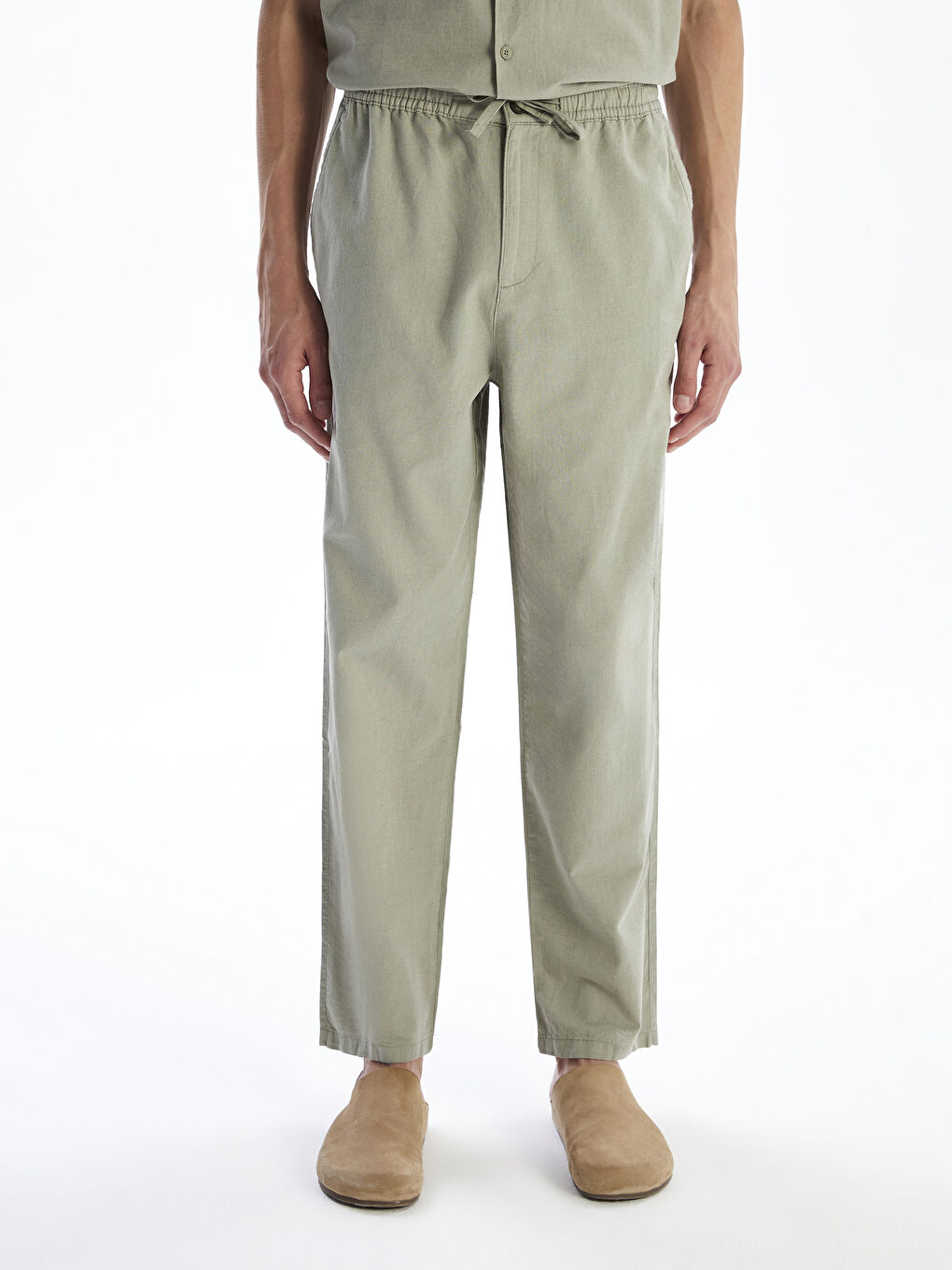 XSIDE Relaxed Fit Linen Blend Men's Trousers -S5IP26Z8-Z6C