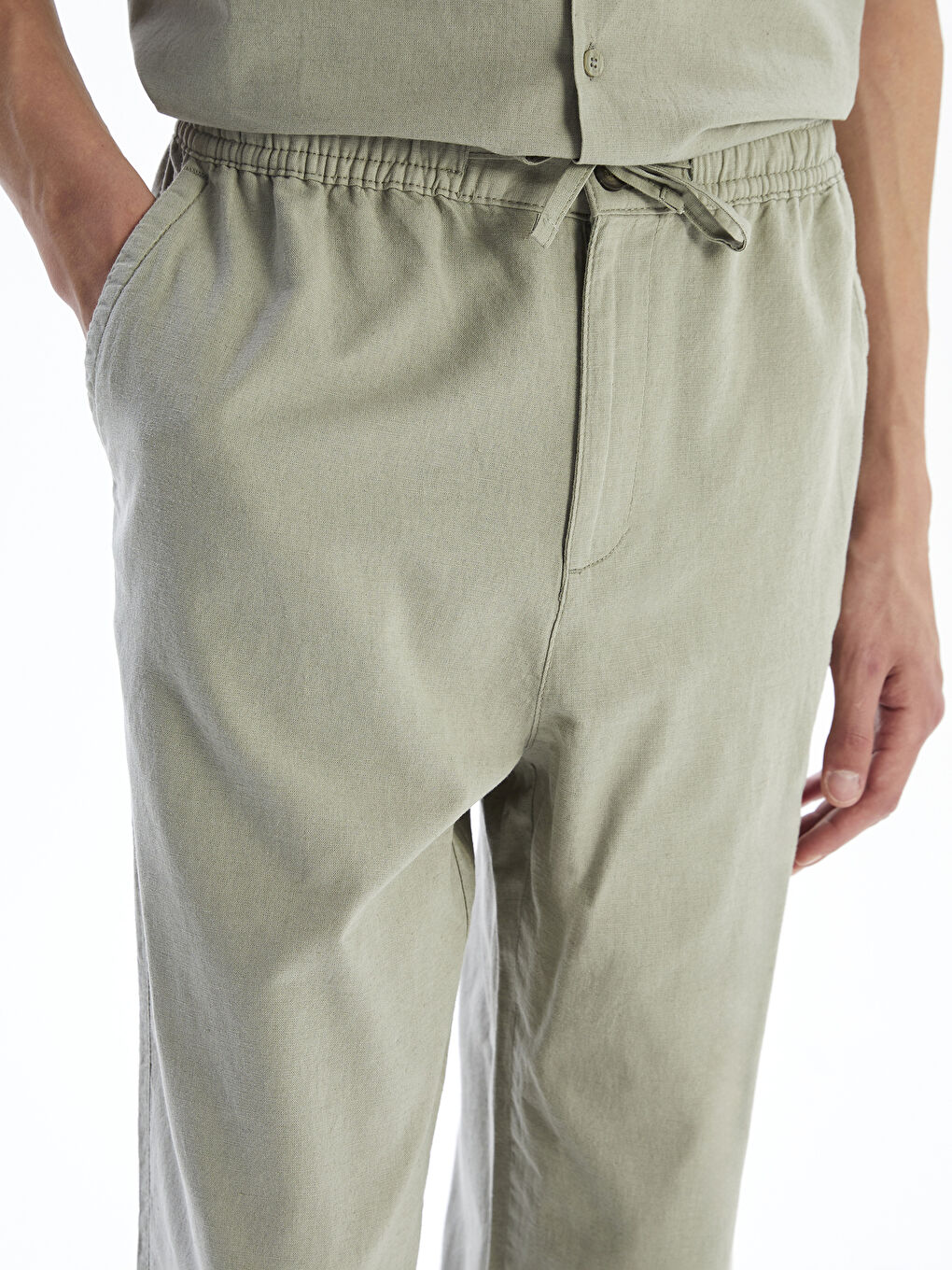 XSIDE Relaxed Fit Linen Blend Men's Trousers -S5IP26Z8-Z6C