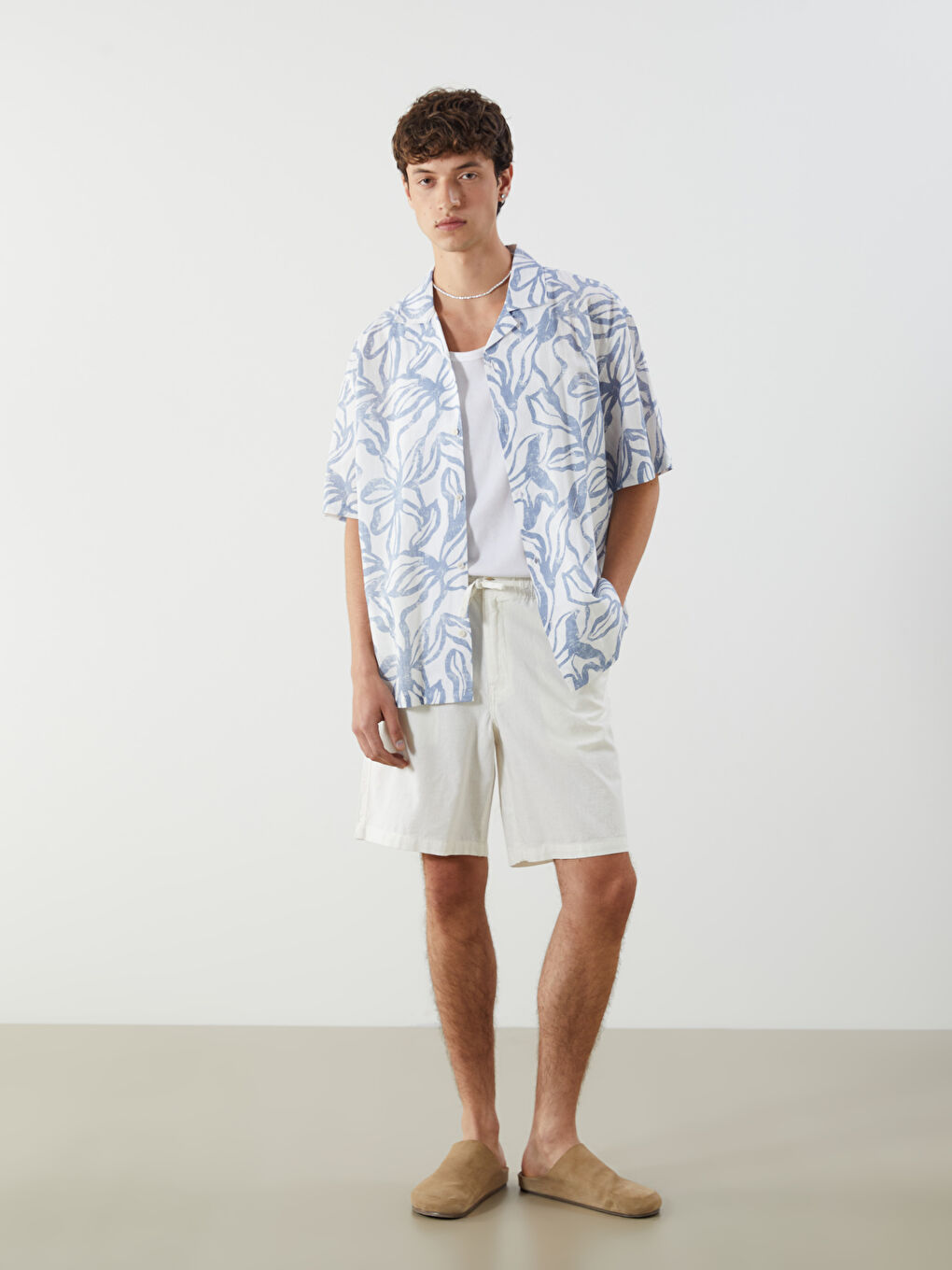 XSIDE Relaxed Fit Linen Blend Men's Shorts -S5IP44Z8-R9J