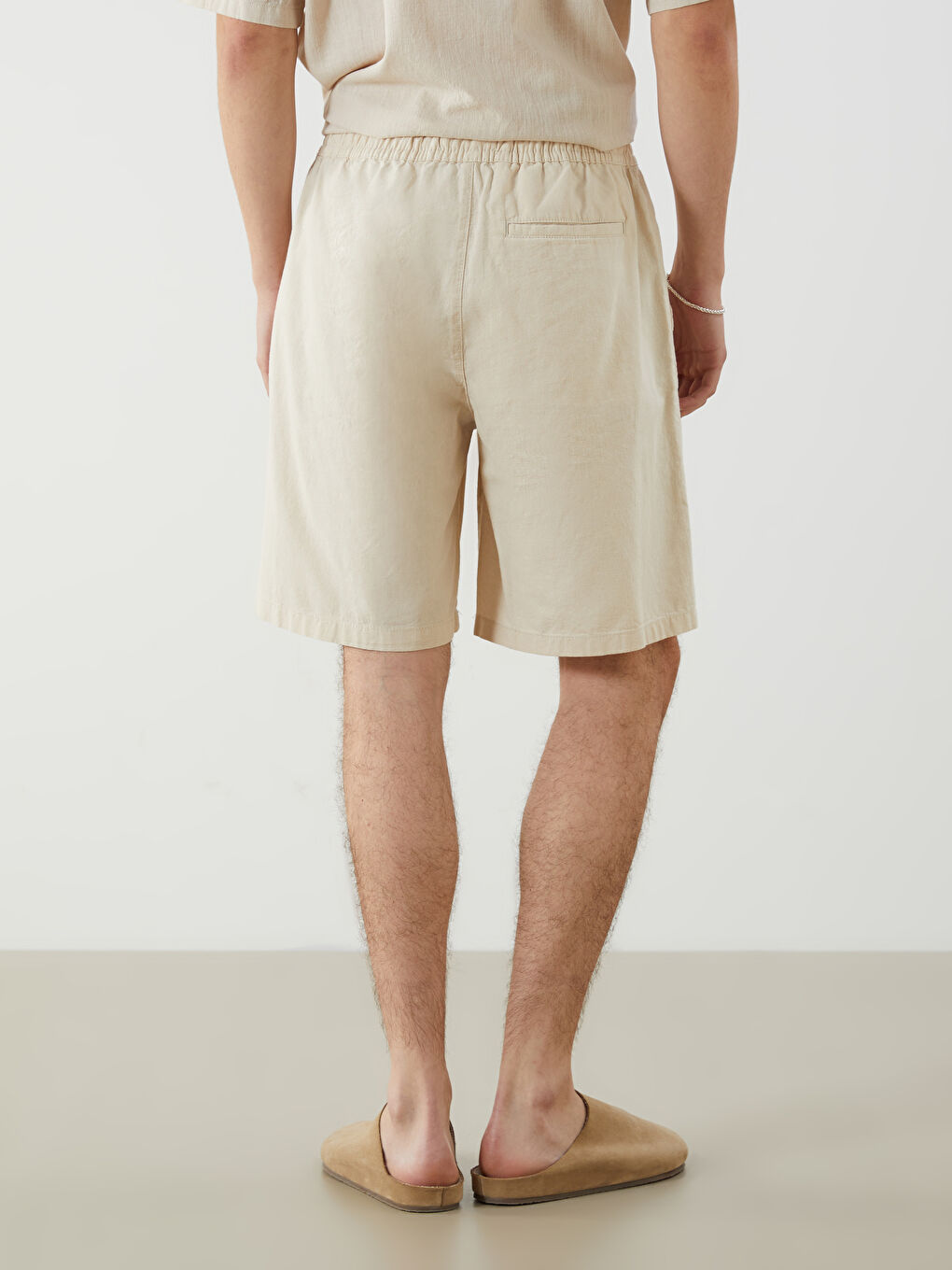 Relaxed Fit Linen Blend Men's Shorts -S5IP44Z8-VZH
