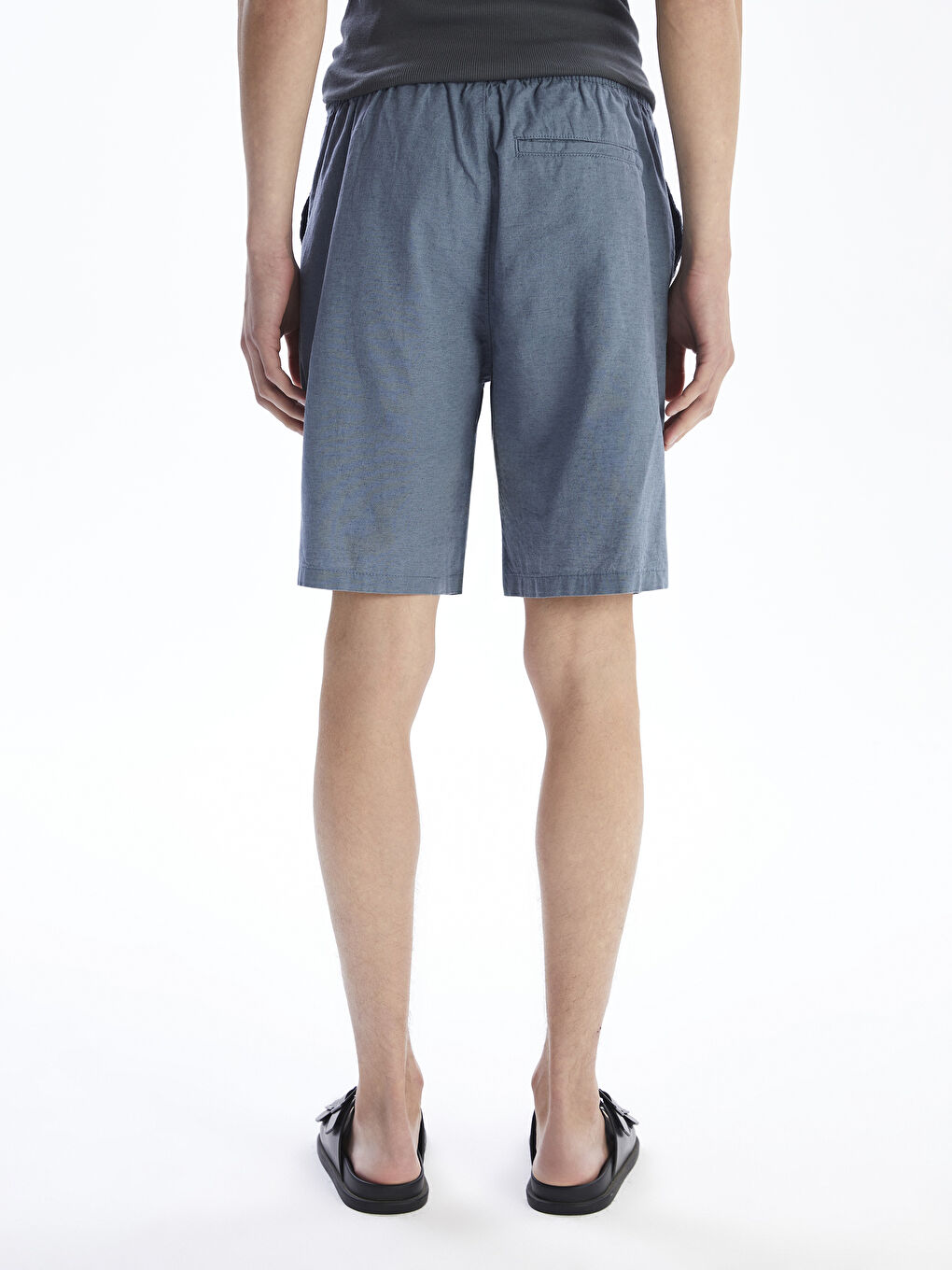 Relaxed Fit Linen Blend Men's Shorts -S5IP44Z8-Z3E