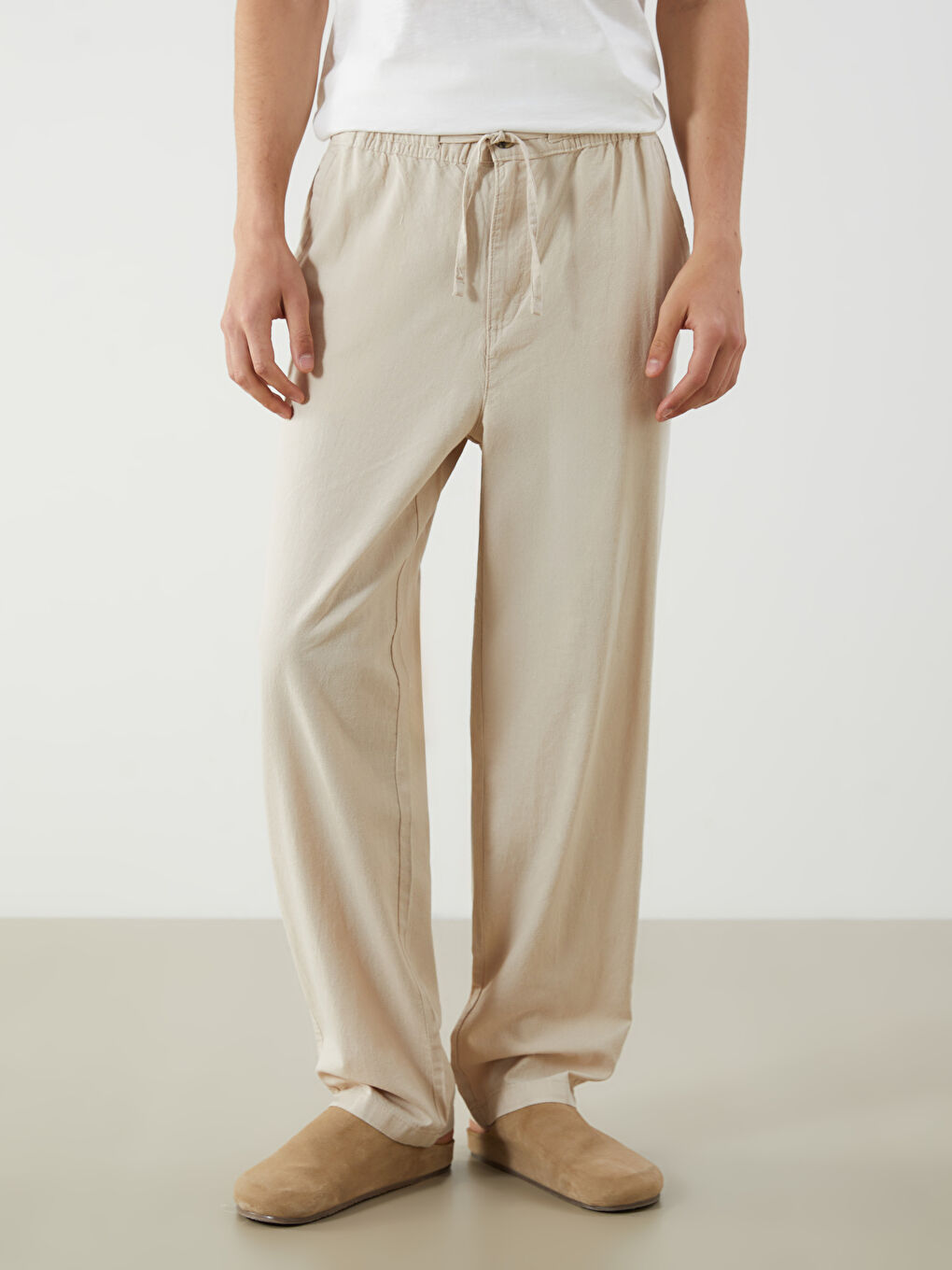 XSIDE Muške pantalone opuštenog kroja od mešavine lana -S5IP45Z8-VZH