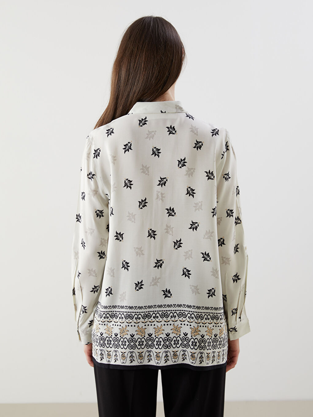 Regular Fit Patterned Women's Shirt -S5IP46Z8-LQB