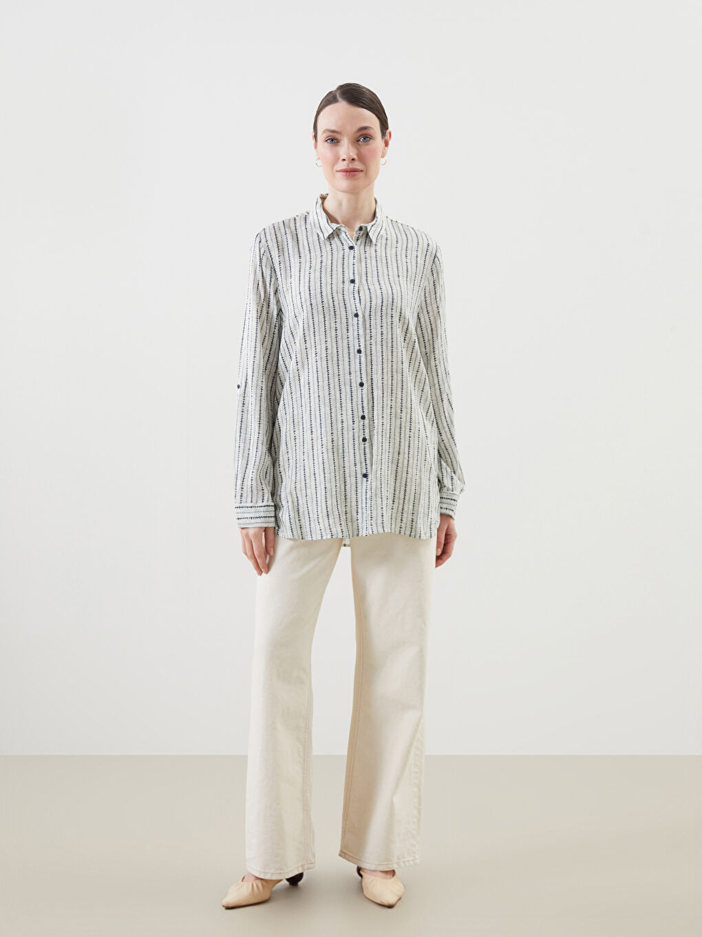 Regular Fit Patterned Women'S Shirt -S5IP46Z8-LS5