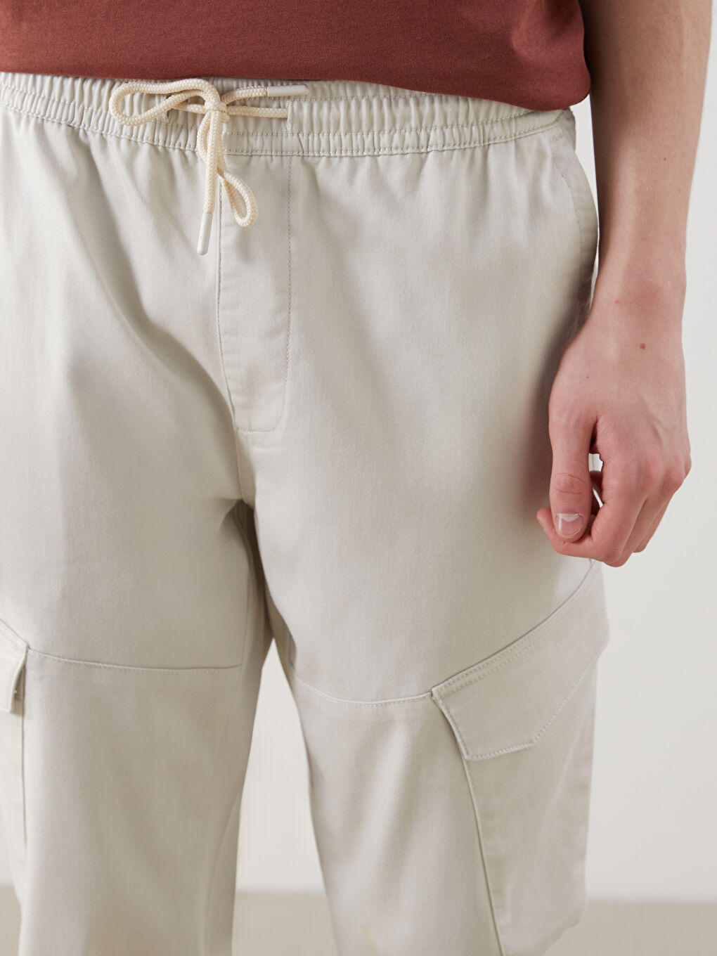 بنطلون كارغو رفيع للرجال-2